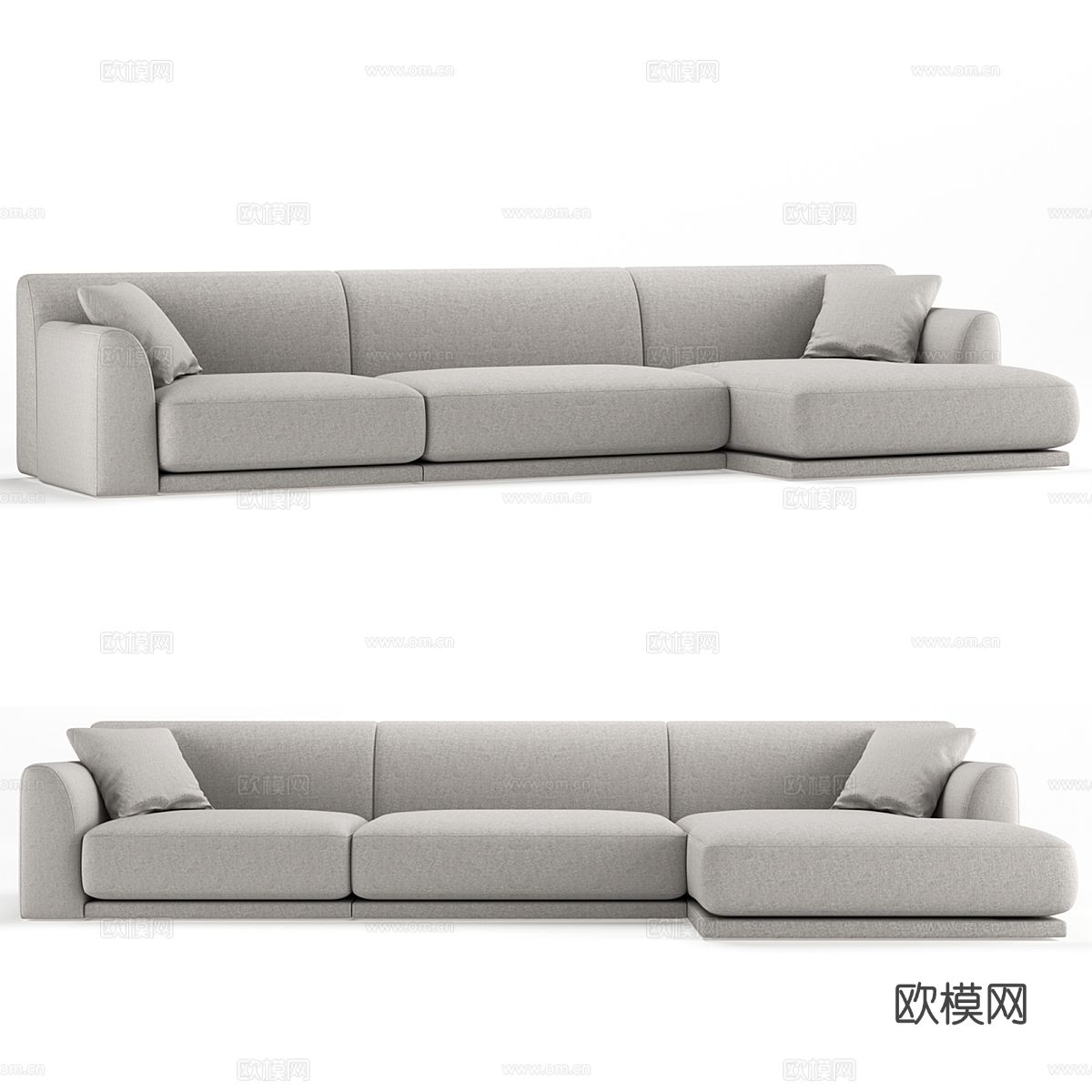 三人沙发 软体沙发3d模型下载