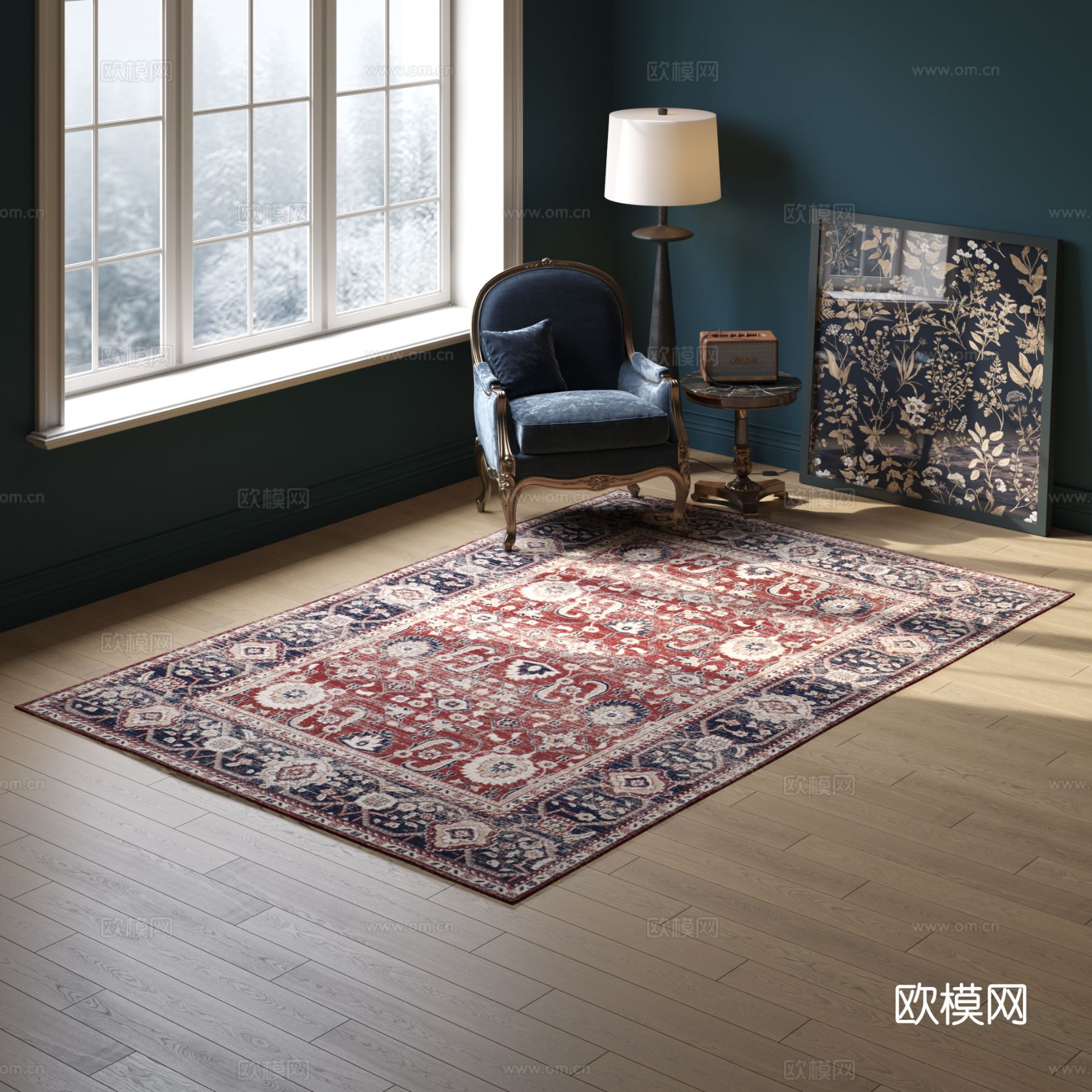 复古方形花纹地毯 2025版VR材质下载