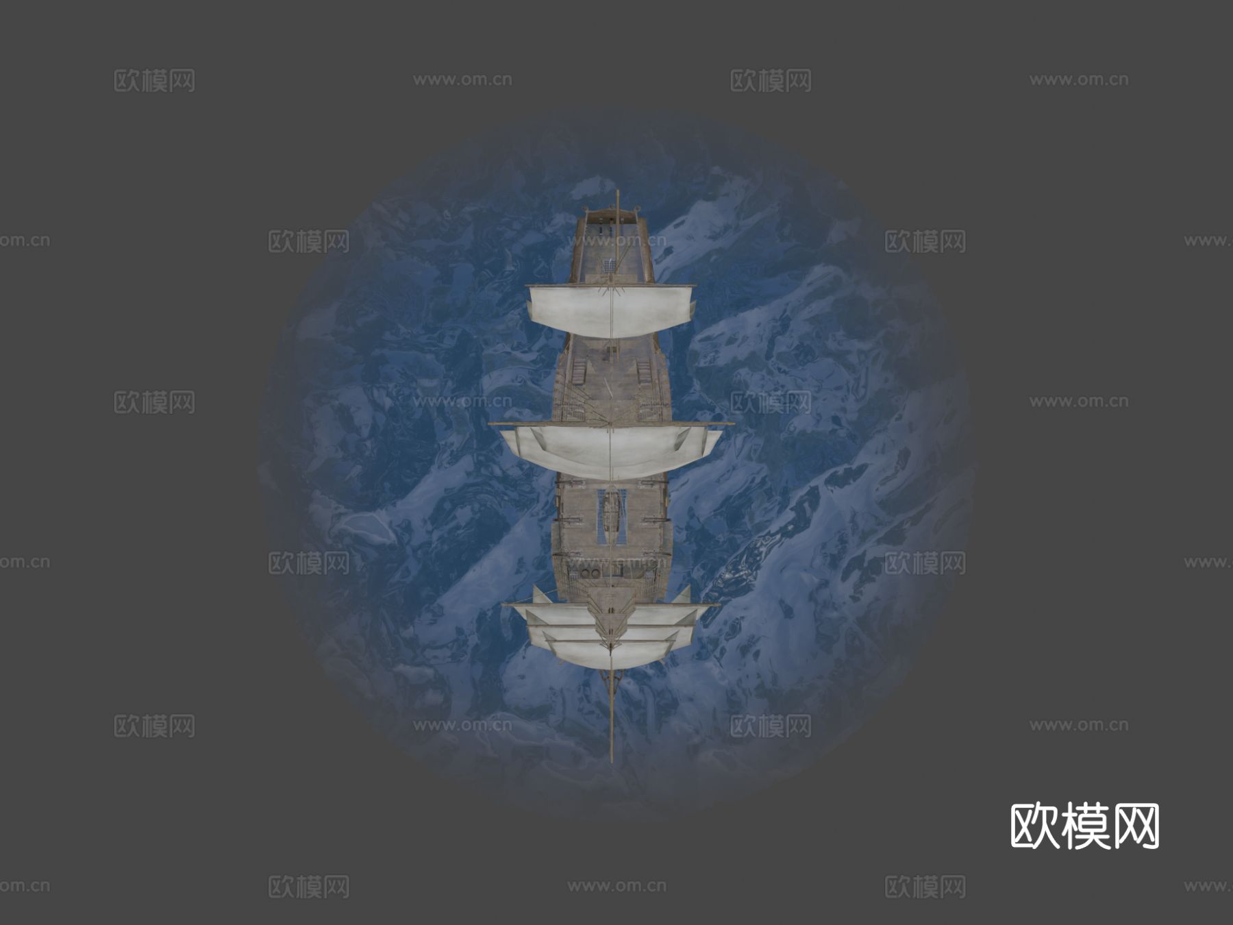 帆船 船只 海盗船 船帆3d模型下载（渲染图8）