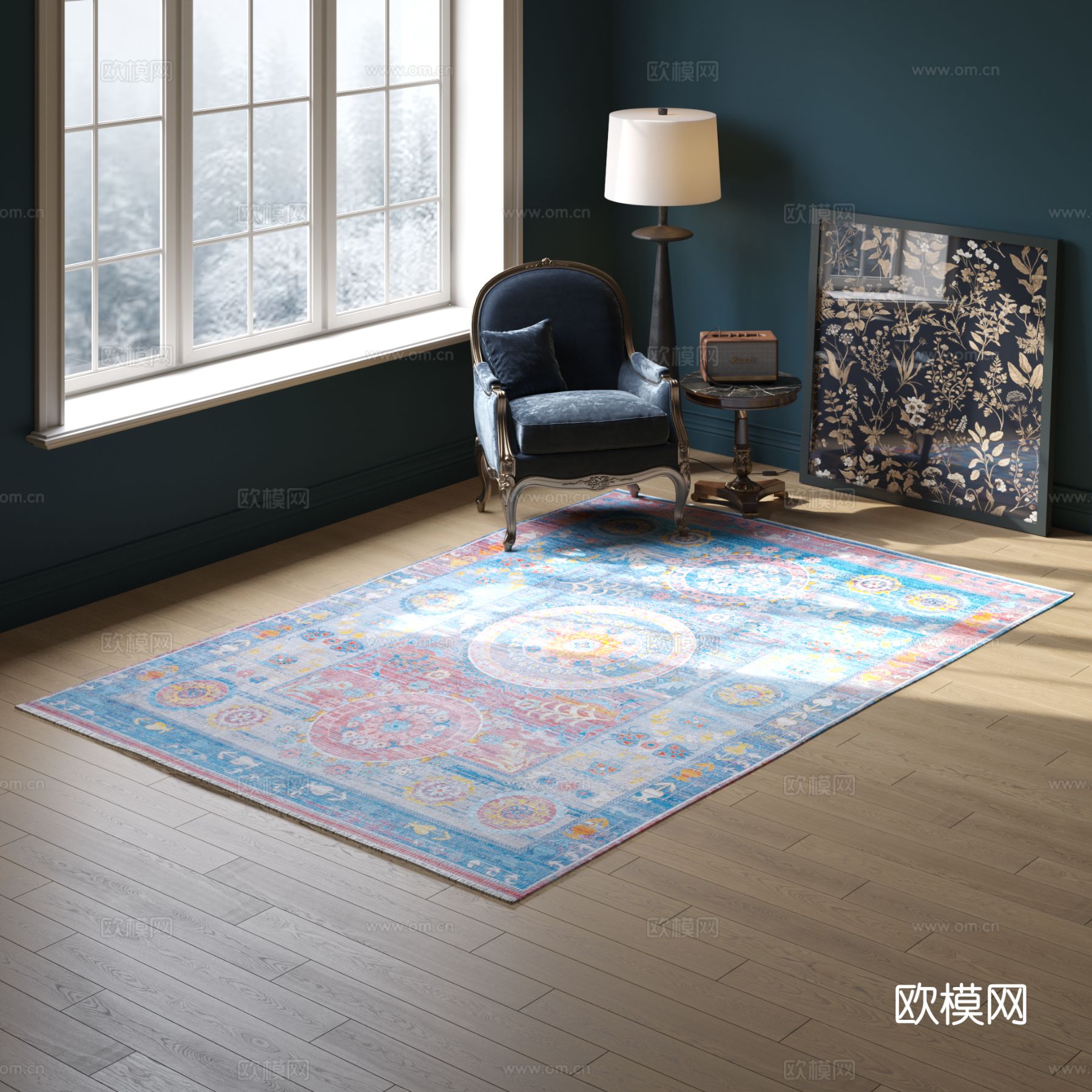 方形花纹地毯 2025版VR材质下载