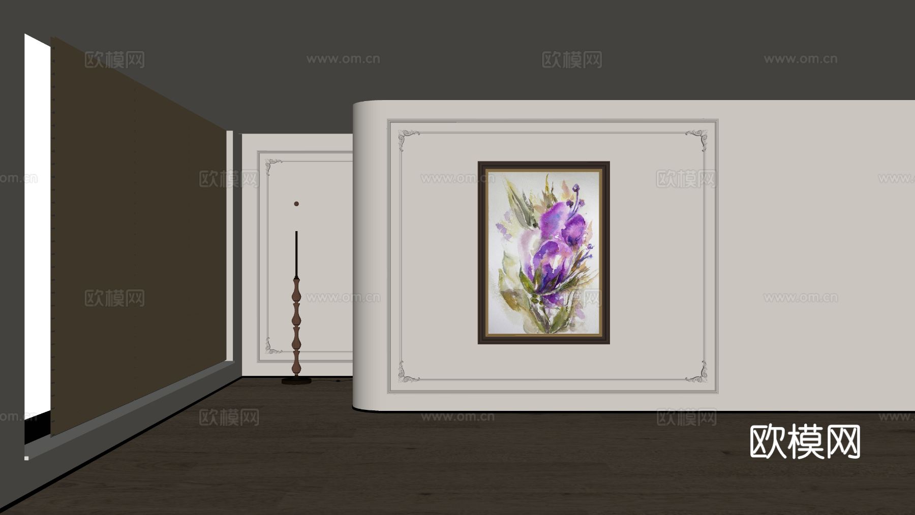 美式装饰画su模型下载（渲染图1）