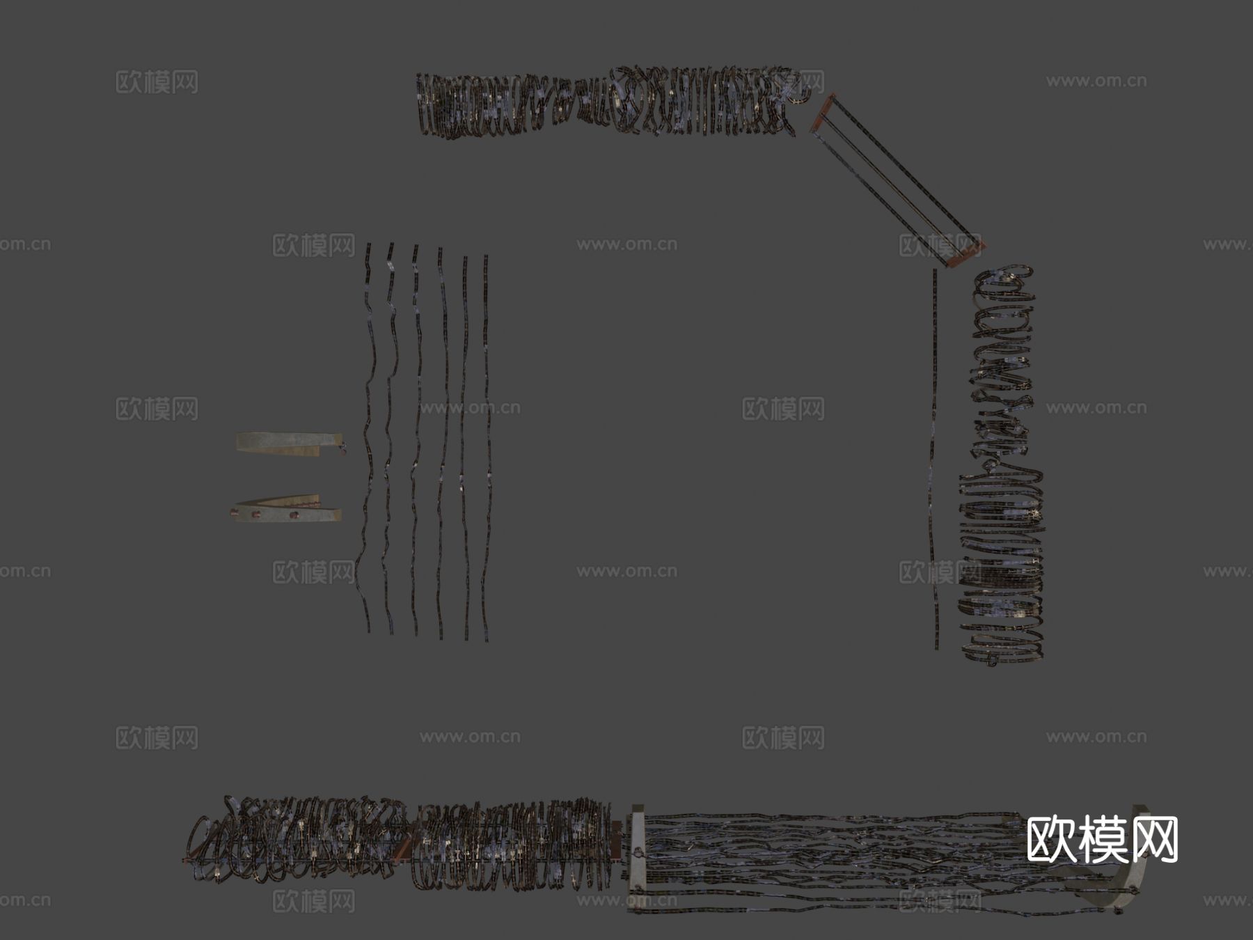 带刺铁丝网 围栏 护栏3d模型