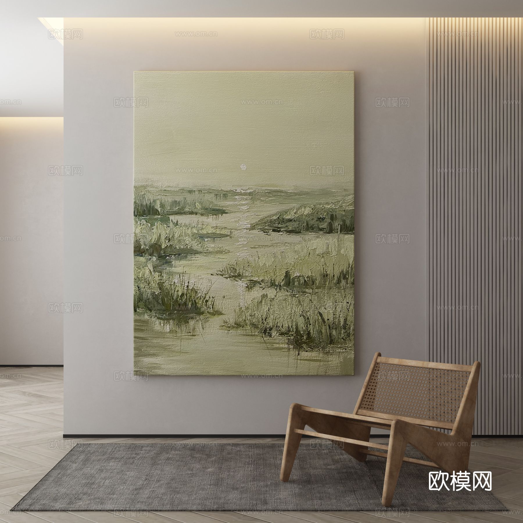 现代油画 风景画 装饰画3d模型