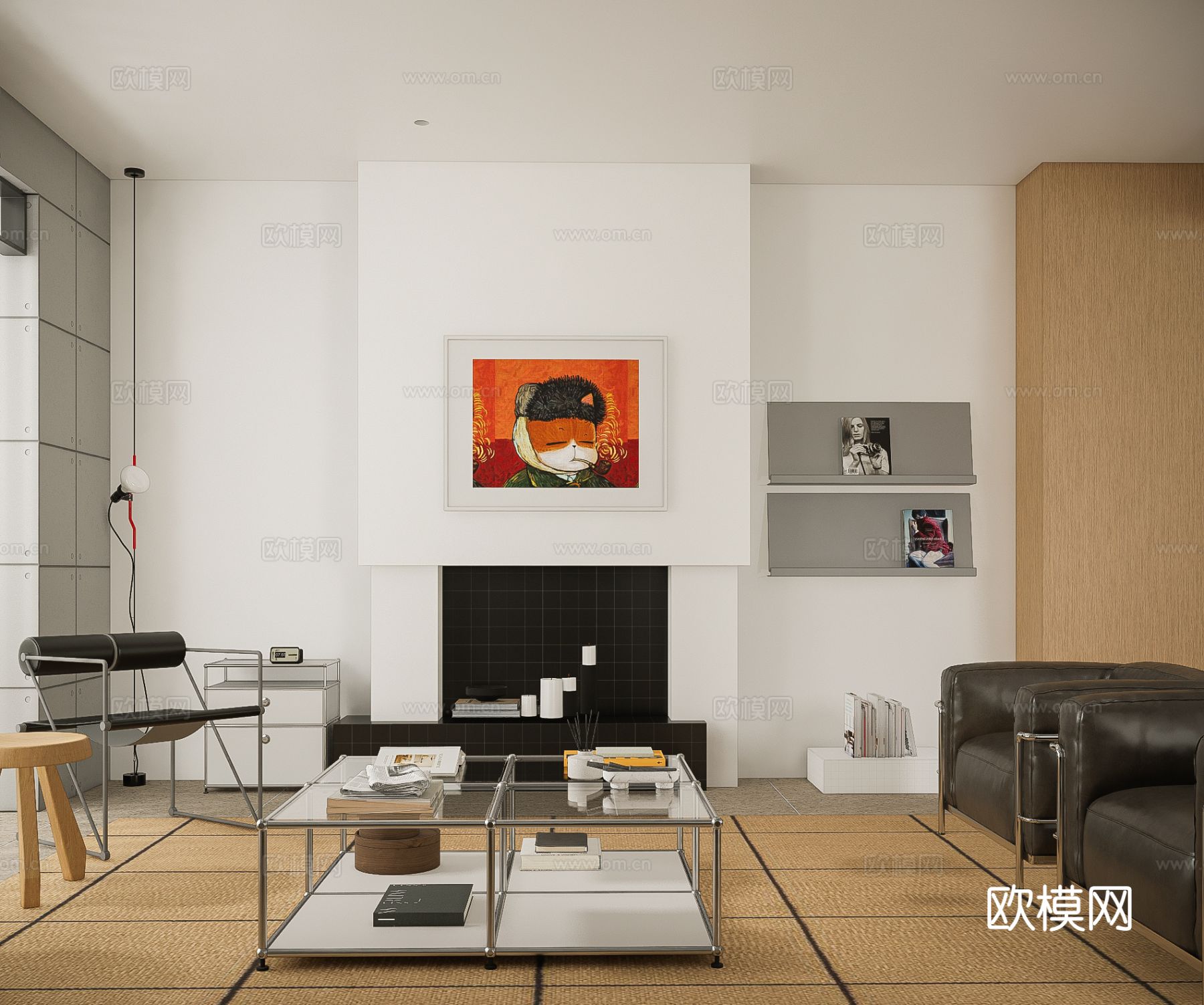 中古风客餐厅 极简客餐厅su模型下载（渲染图3）