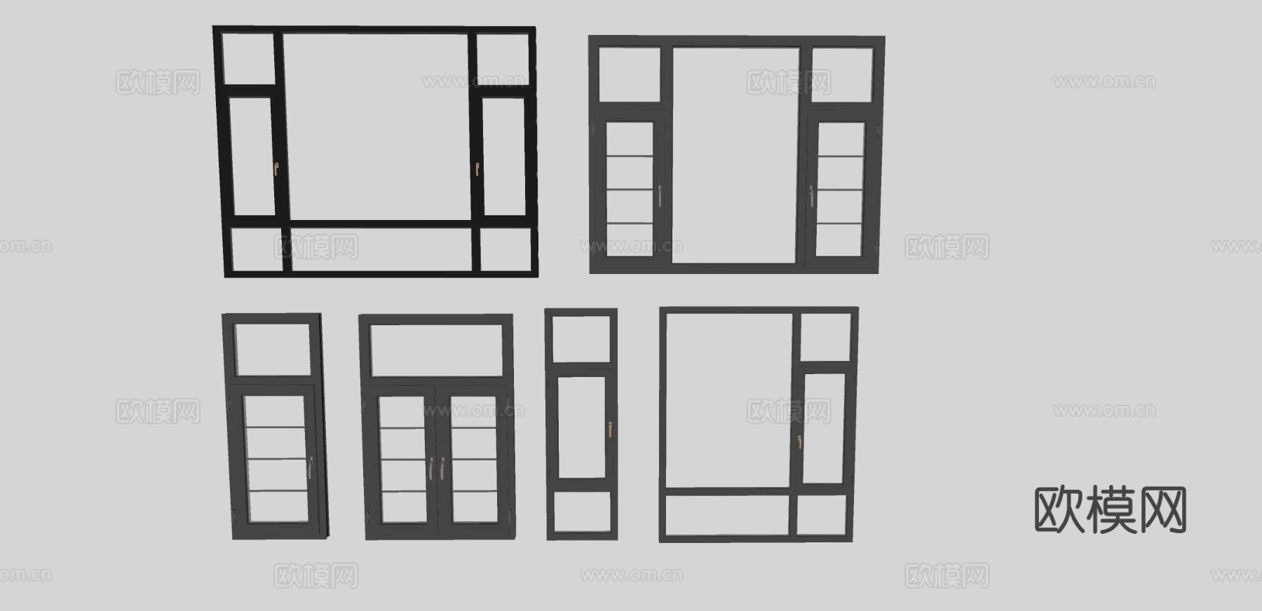 现代单开窗 窗户 平开窗su模型