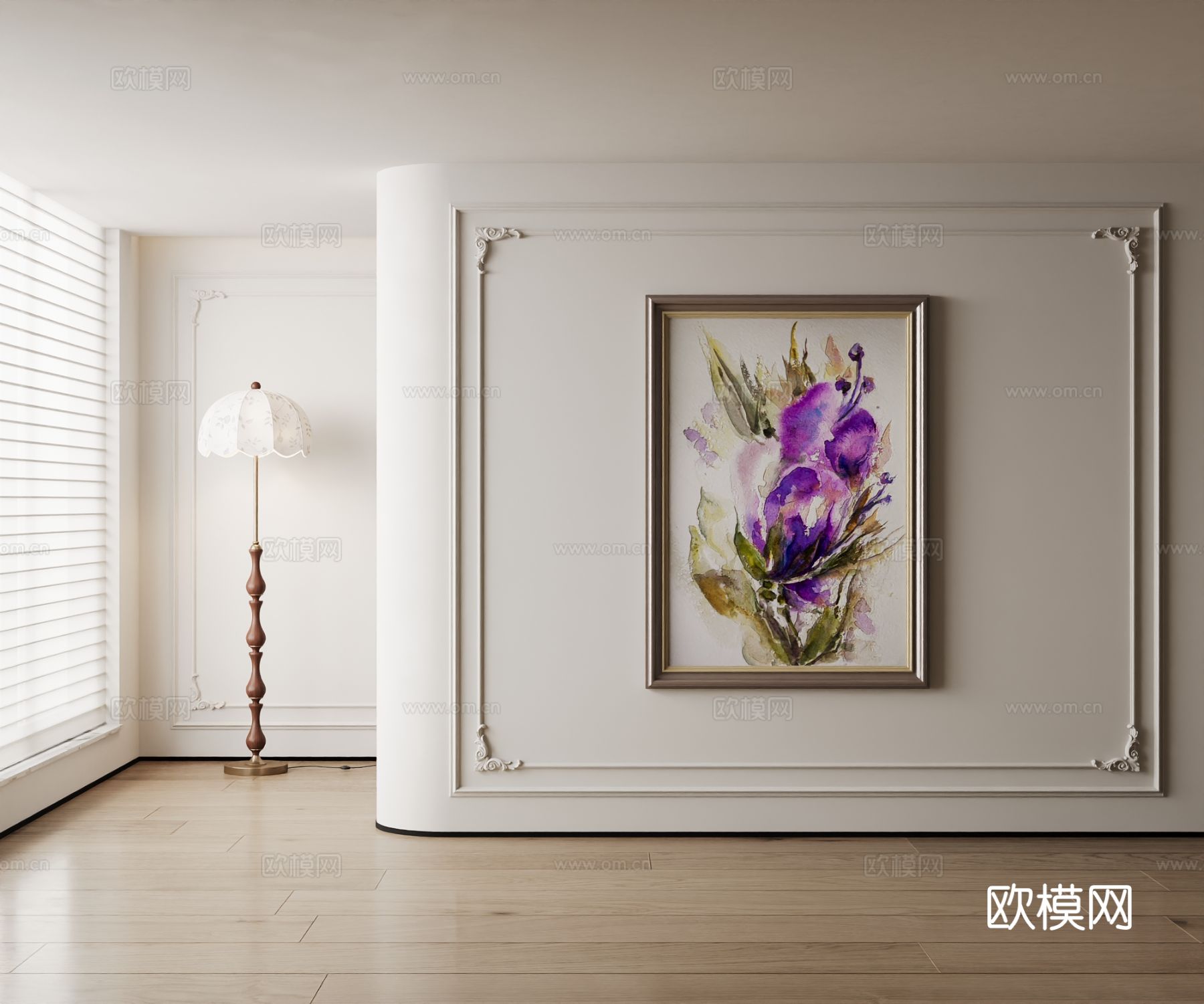 美式装饰画su模型下载（渲染图2）