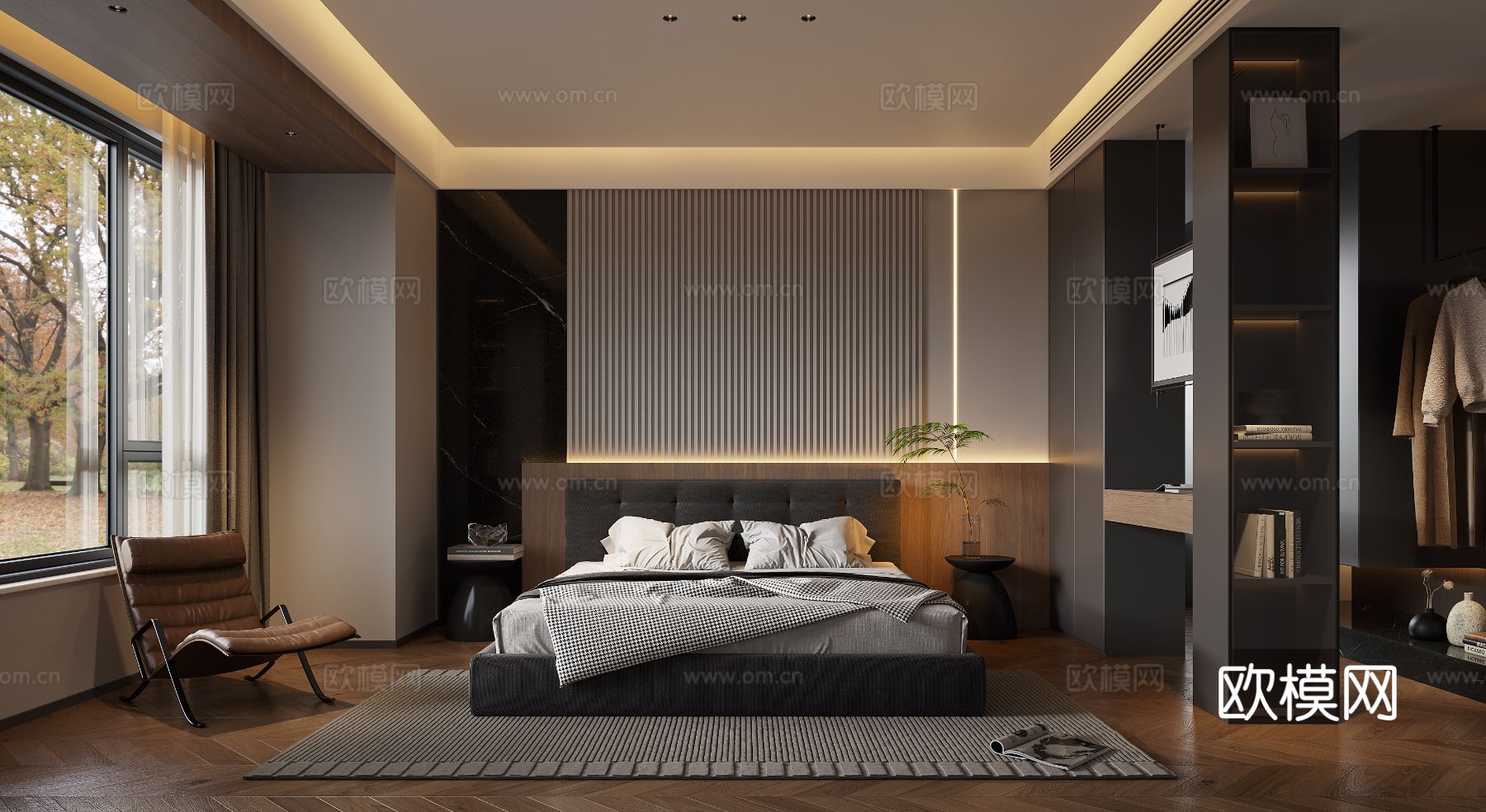 意式卧室 主卧3d模型下载