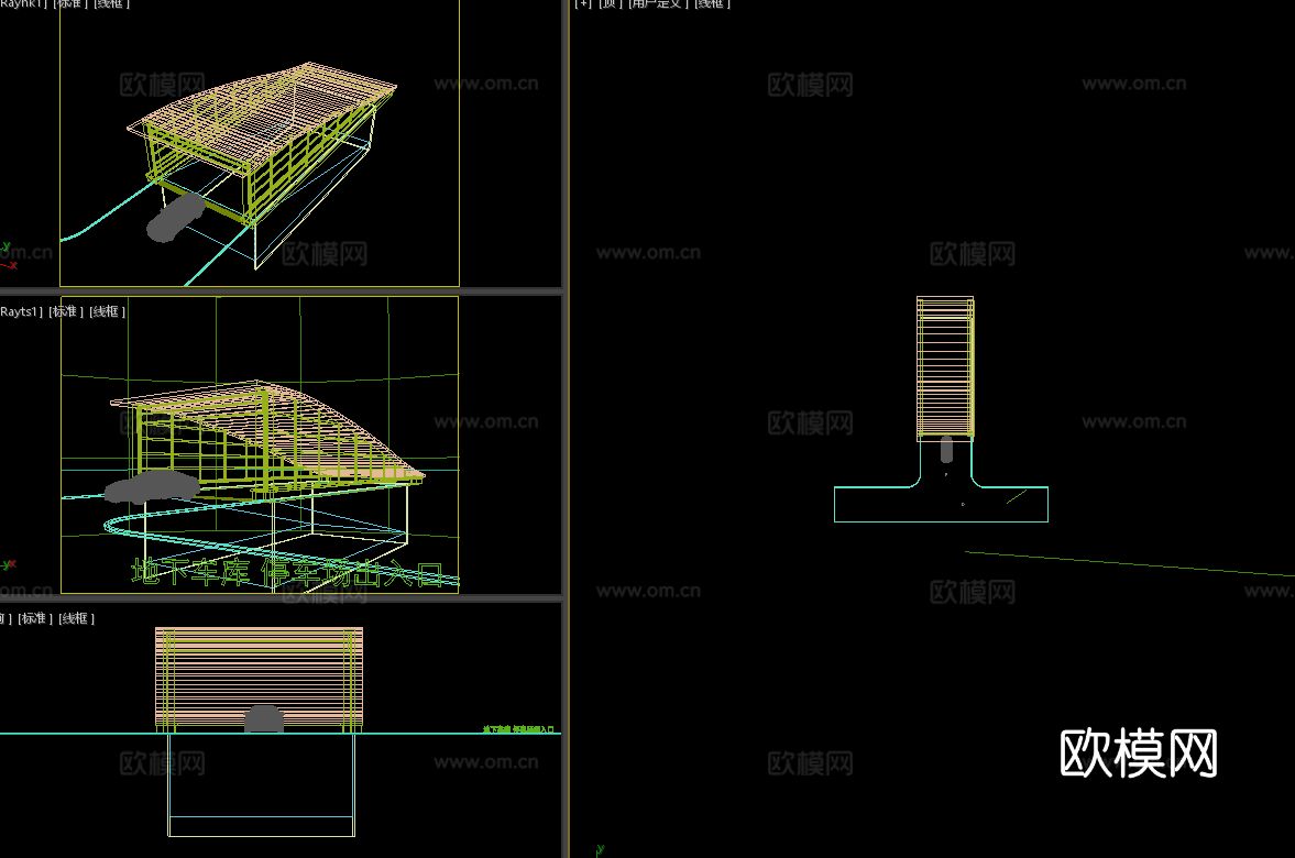 地下车库 停车场出入口3d模型