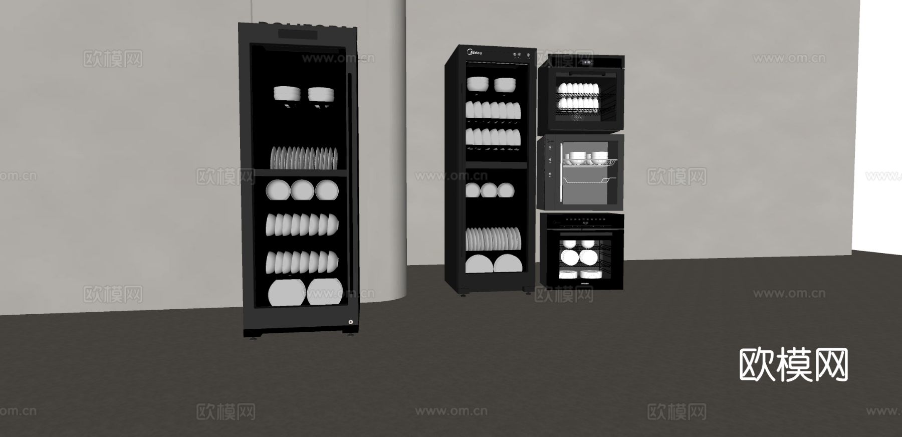 消毒柜 碗柜碗具su模型