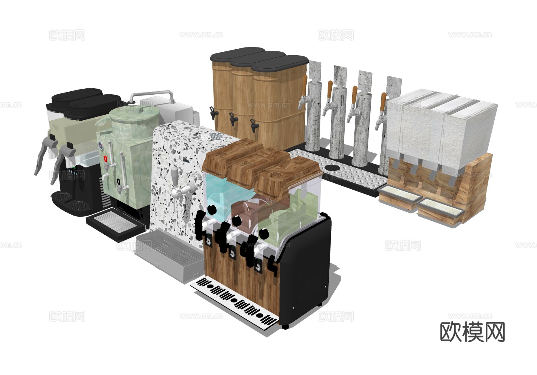 自助饮料机 商业饮水机su模型