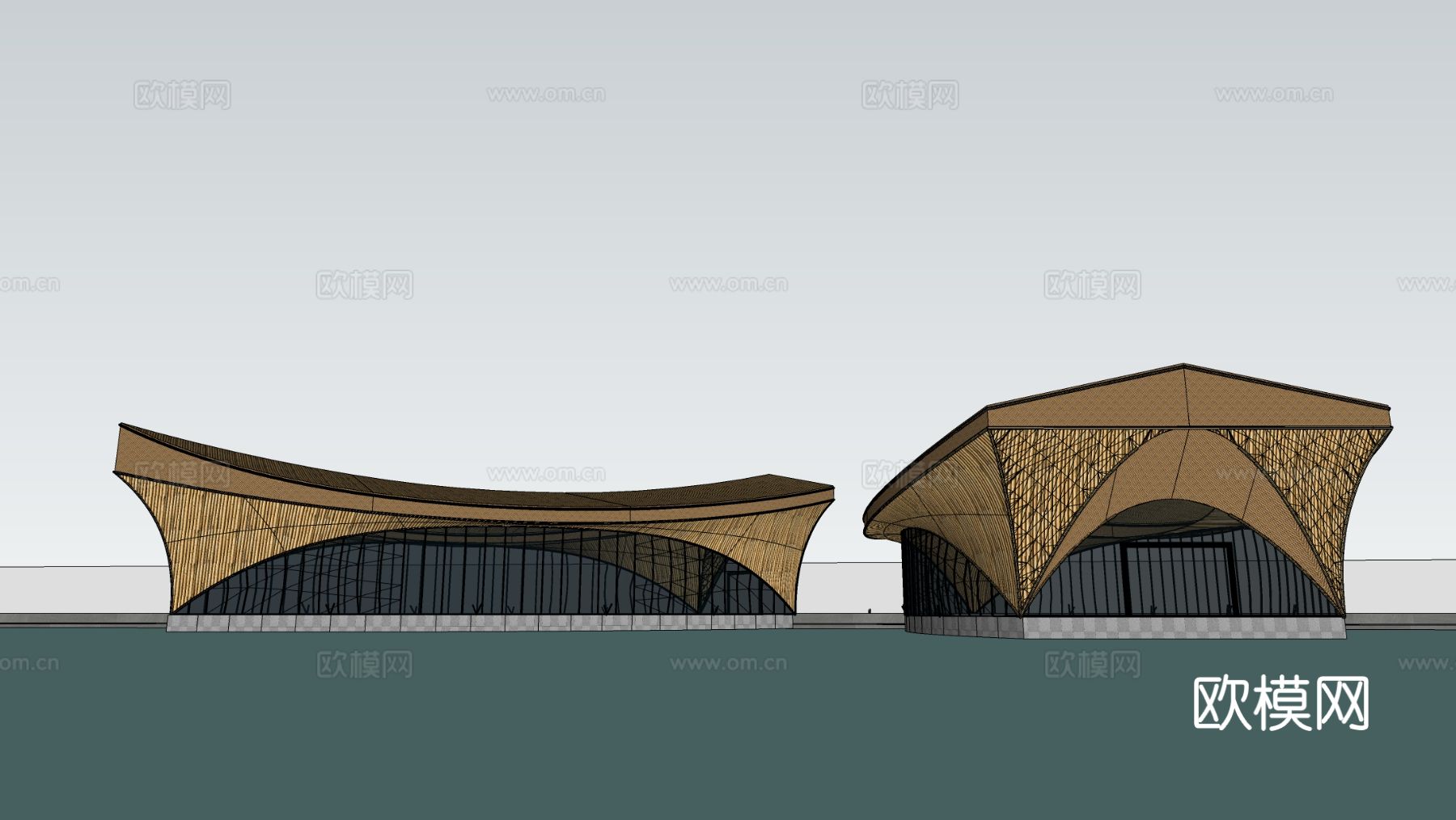 艺术建筑 公共建筑 展览馆建筑su模型