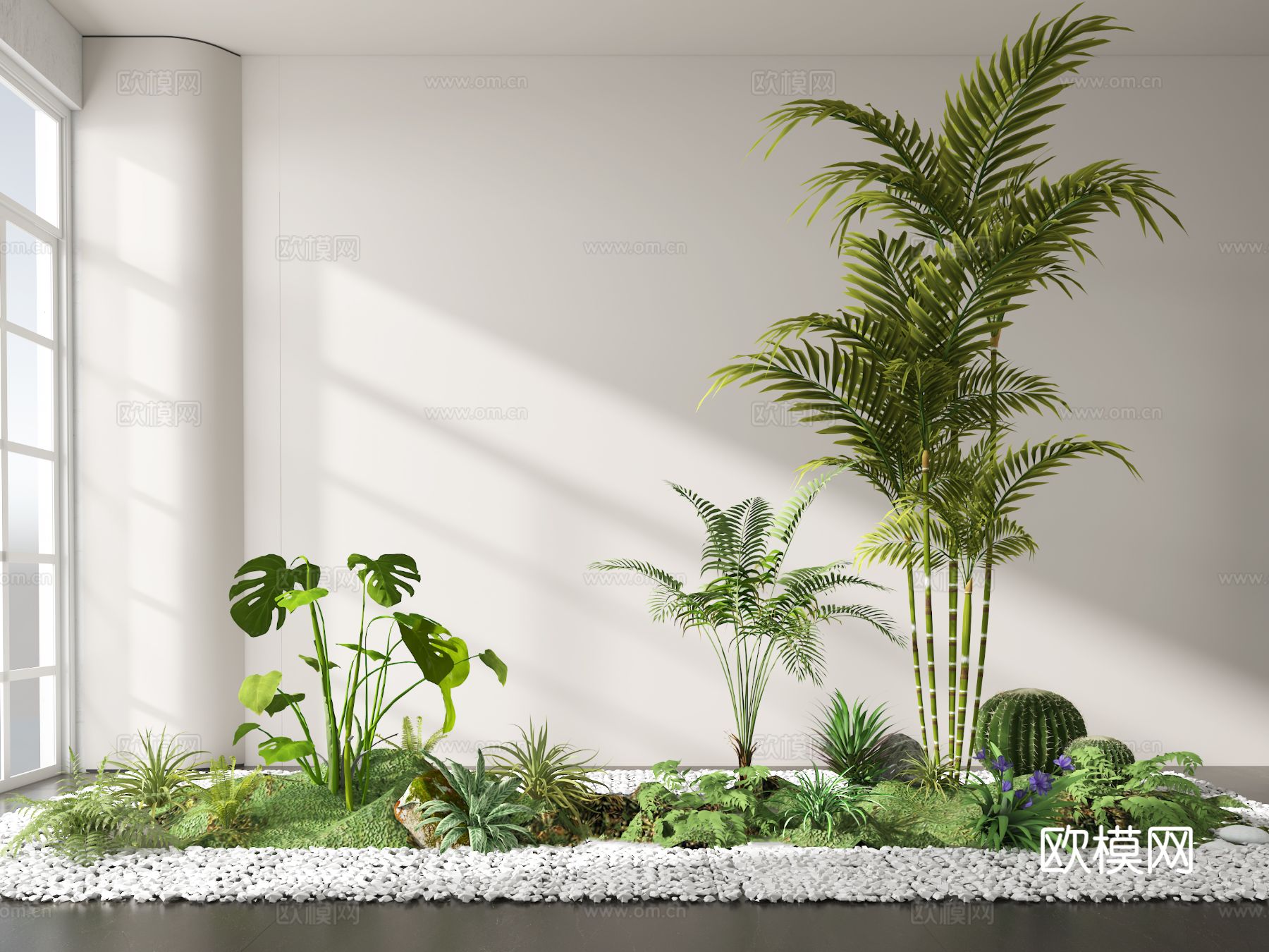 植物造景 室内造景 植物堆su模型