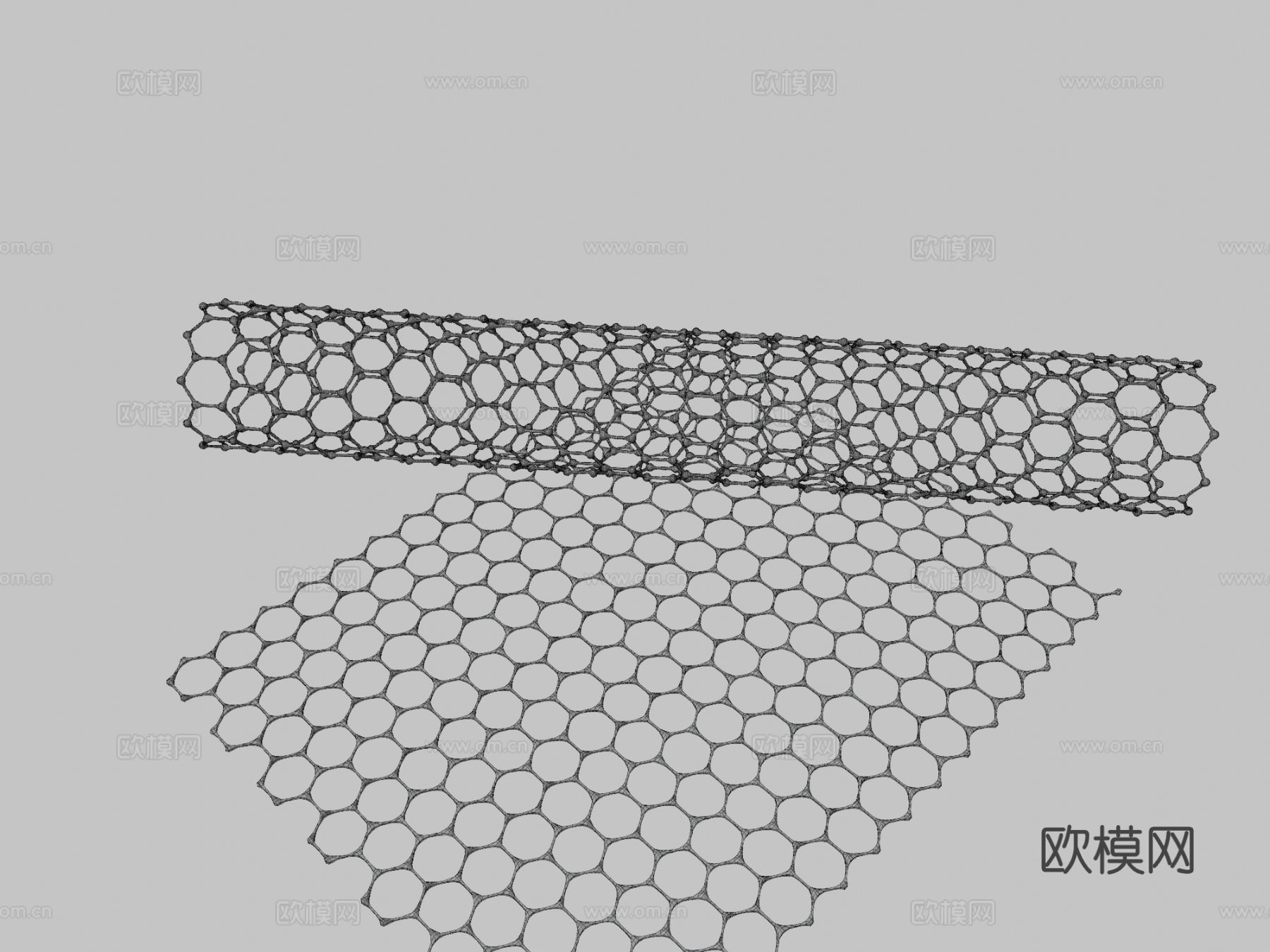 石墨烯和纳米管3d模型