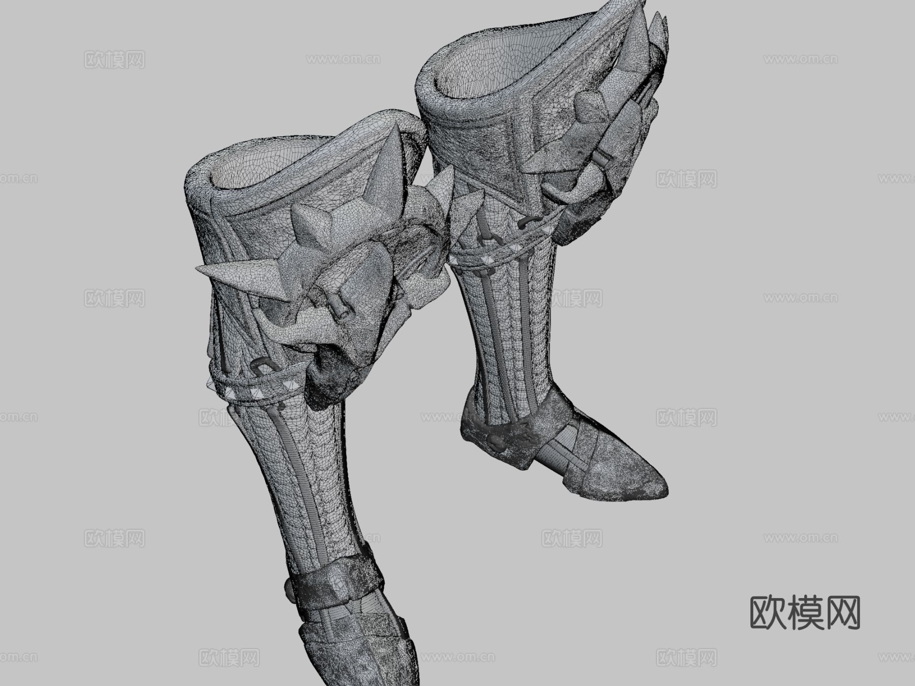 中世纪装甲鞋类 盔甲3d模型