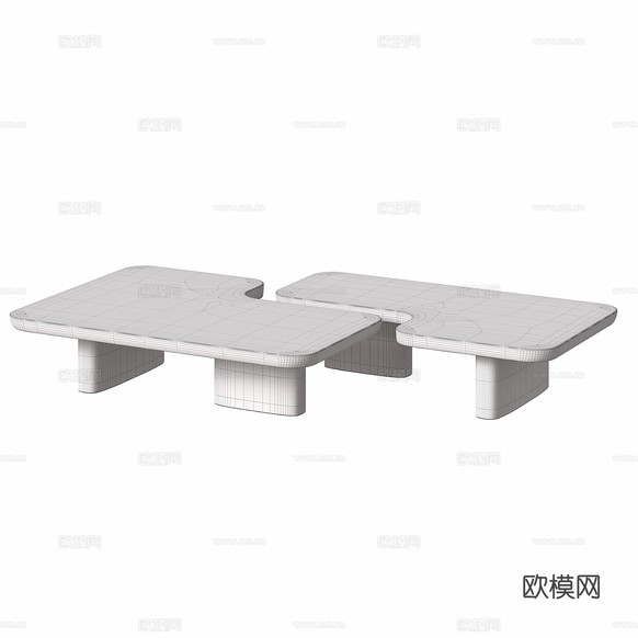 Minotti意式拼接茶几3d模型下载(渲染图3)