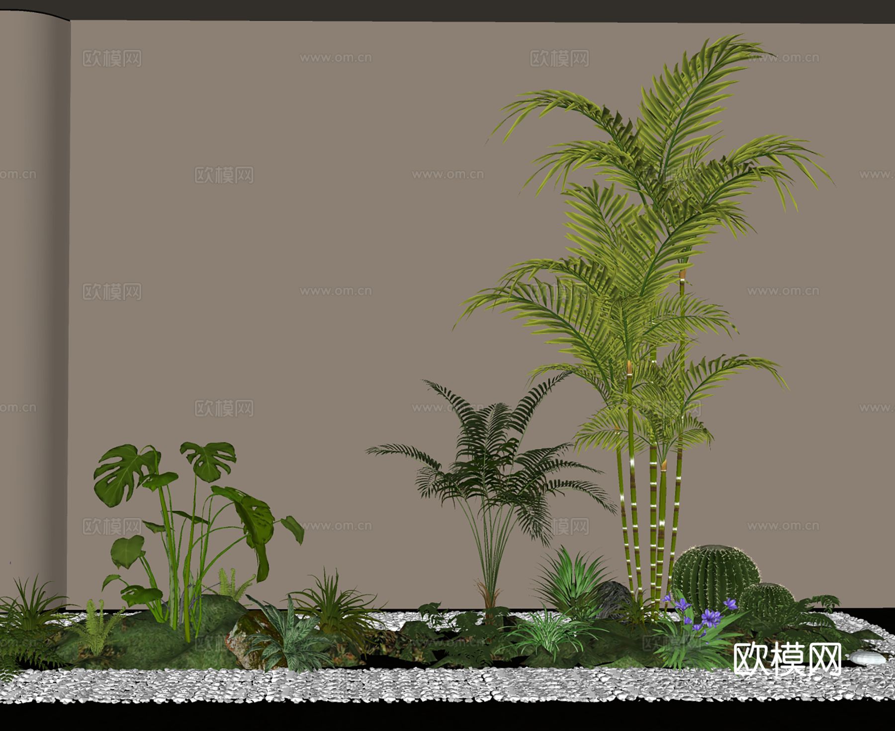 植物造景 室内造景 植物堆su模型