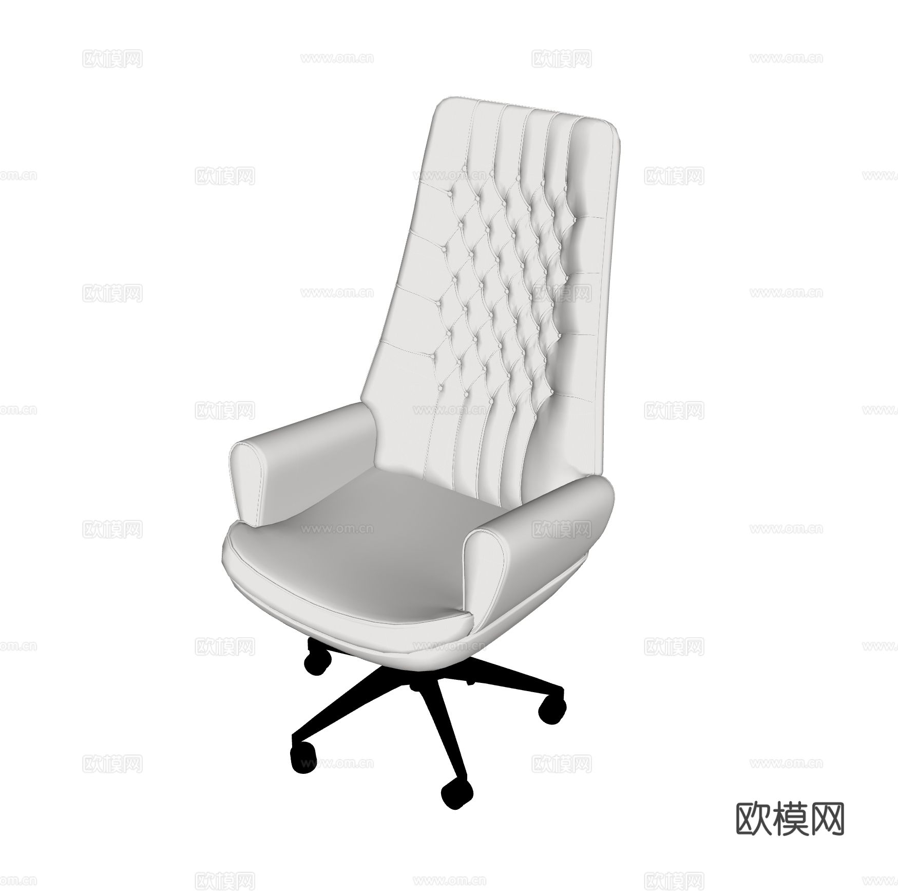 Mascheroni 意式皮革办公椅 休闲椅 老板椅su模型下载（渲染图1）