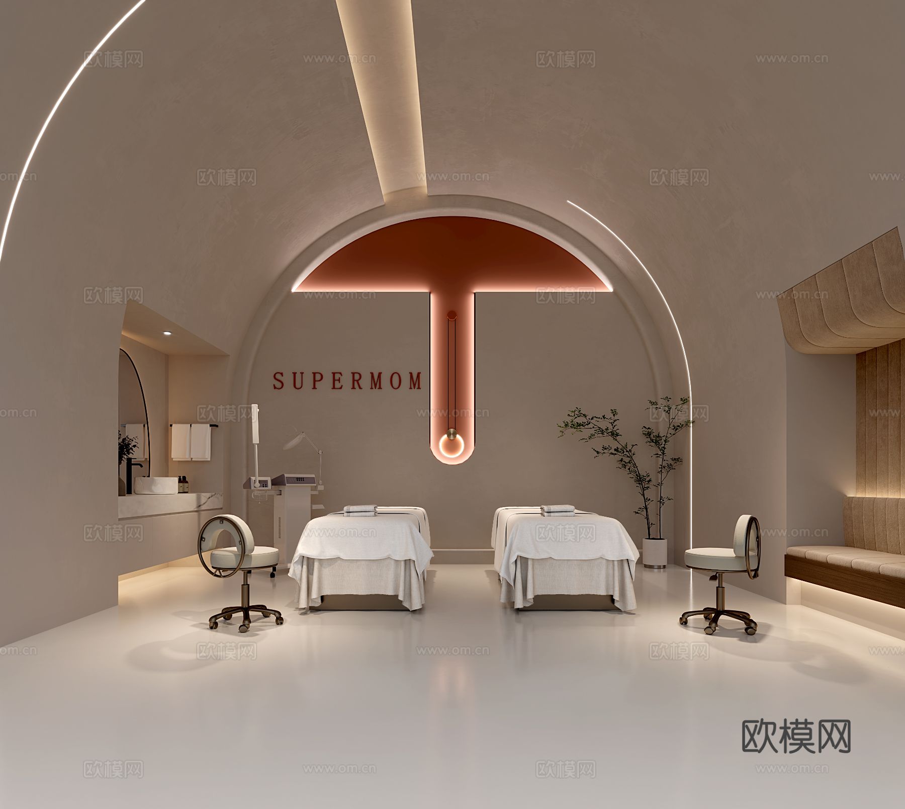 现代美容院3d模型下载