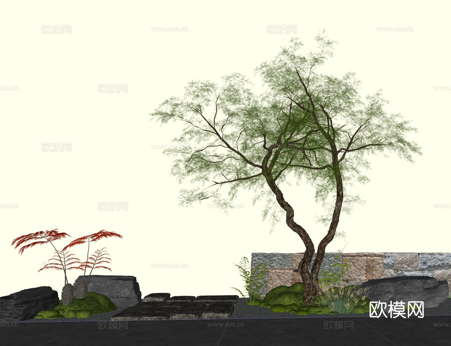 景观造型树 庭院树su模型下载（渲染图1）