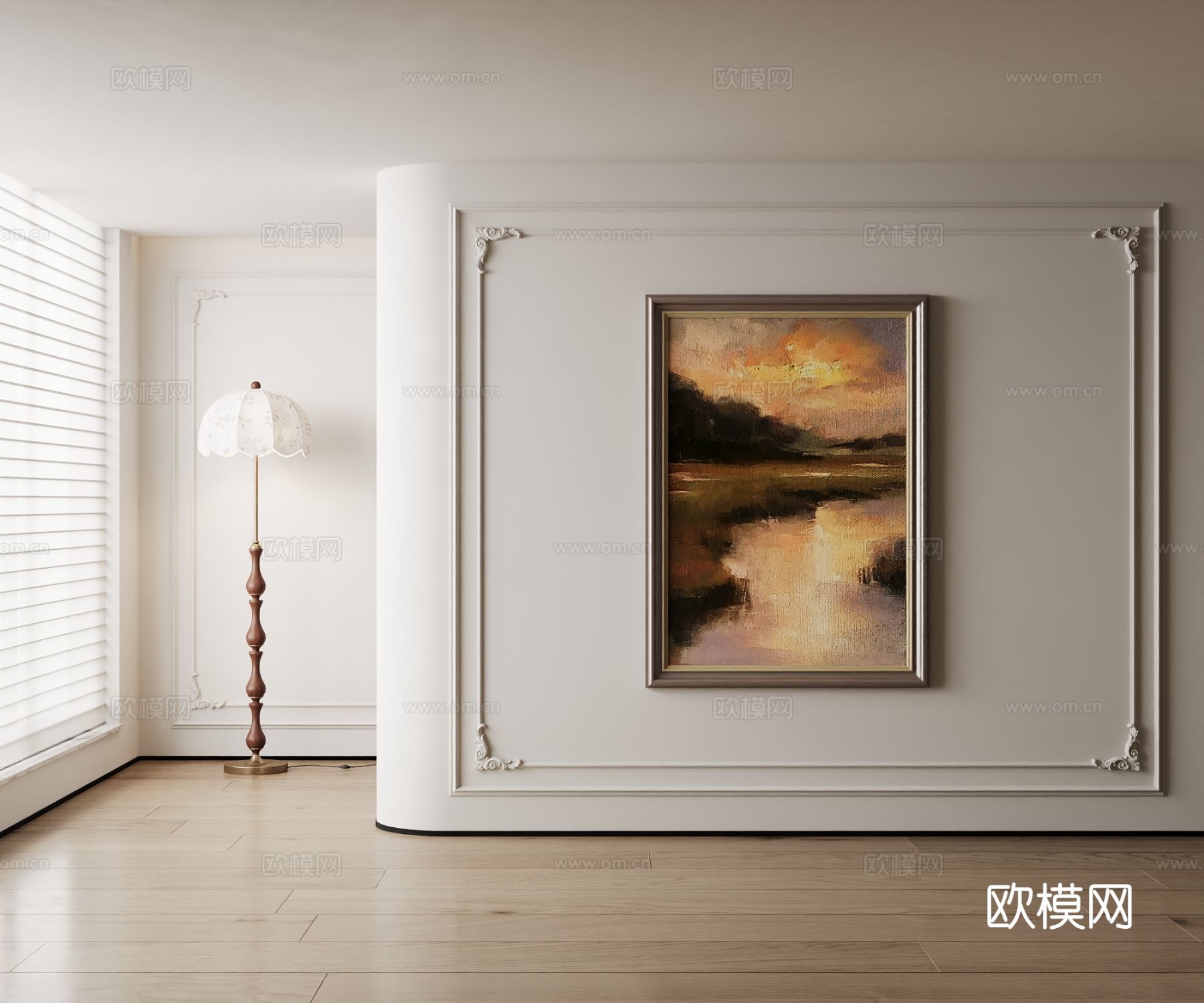 美式装饰画su模型下载（渲染图2）