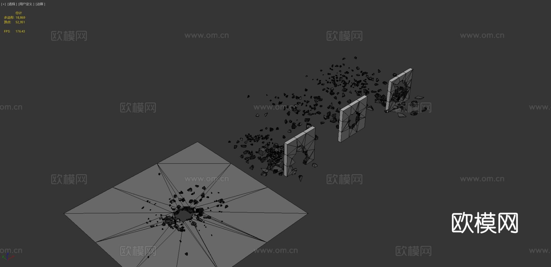 石头碎石3d模型