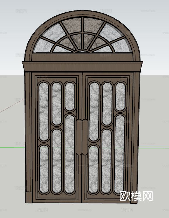 简欧双开门免费su模型下载