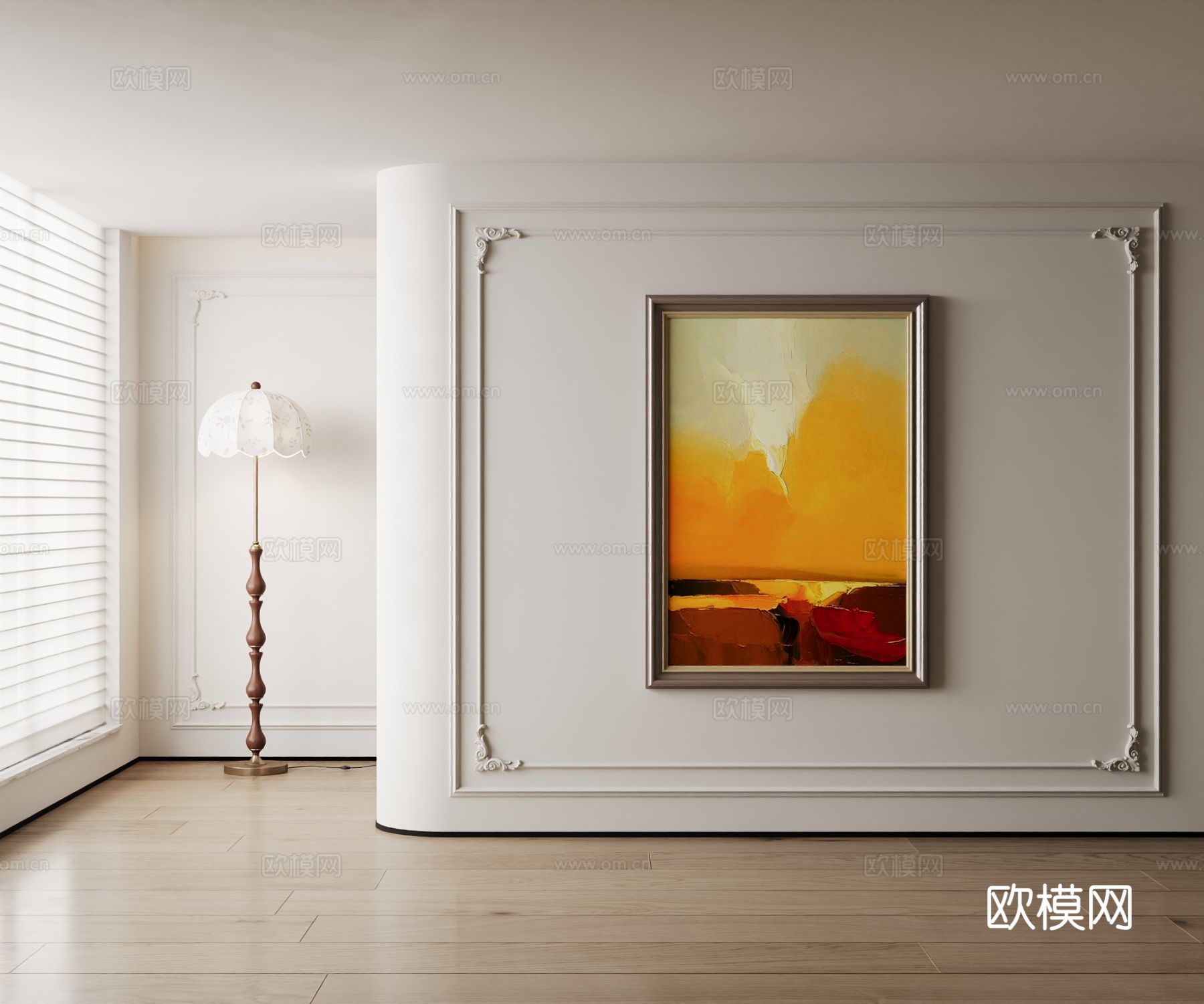 美式装饰画su模型下载（渲染图2）