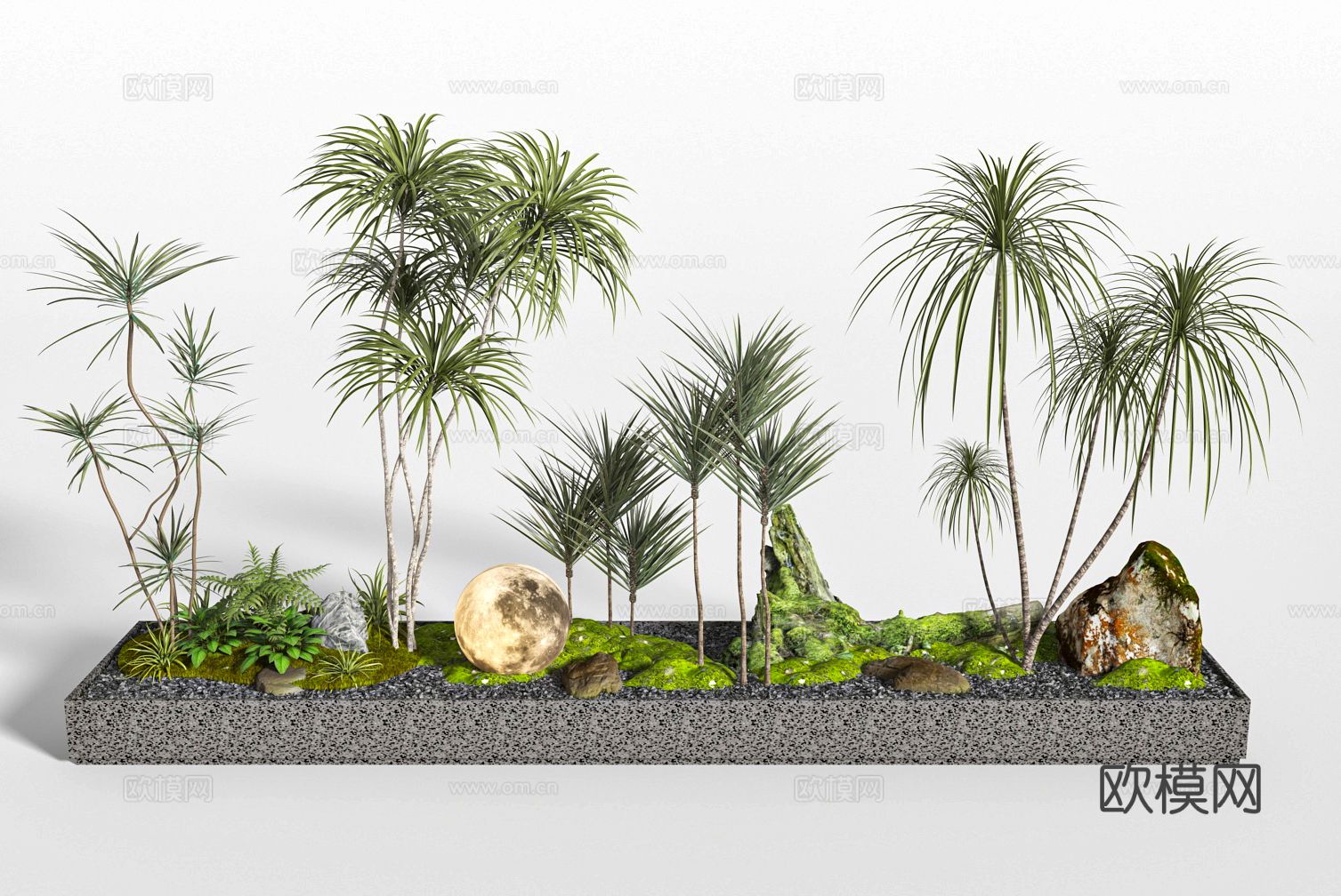 绿植小品 景观花池3d模型