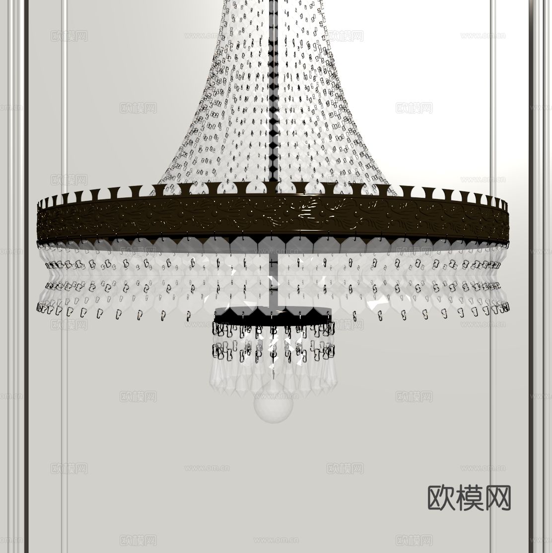 轻奢吊灯 艺术吊灯 玻璃吊灯su模型