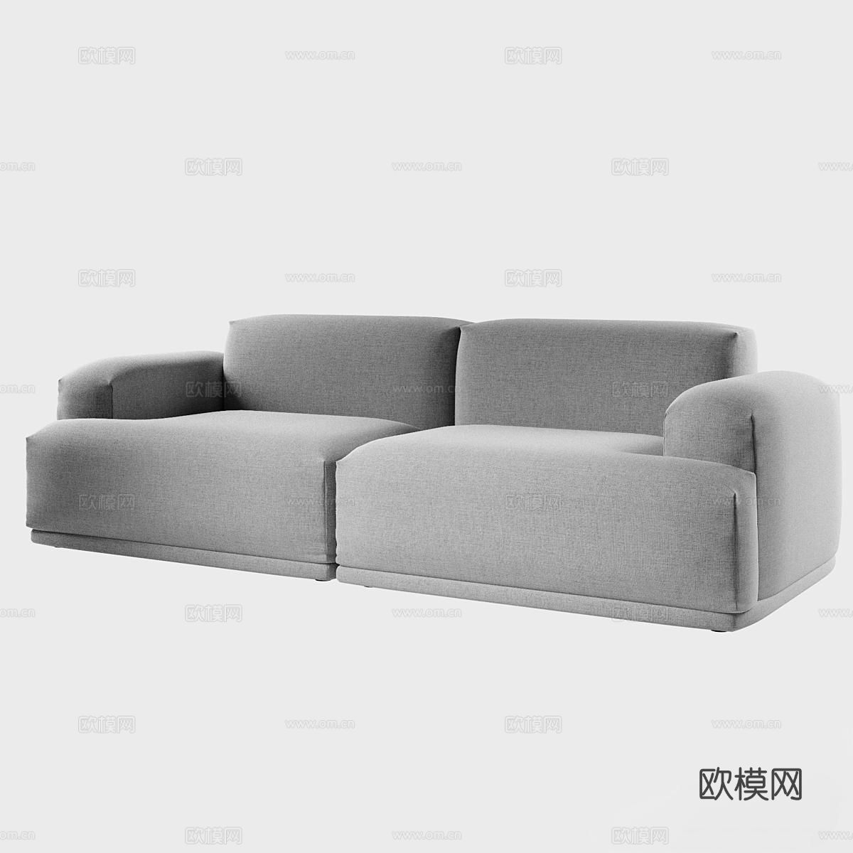MUUTO 北欧双人沙发 豆腐块沙发3d模型下载