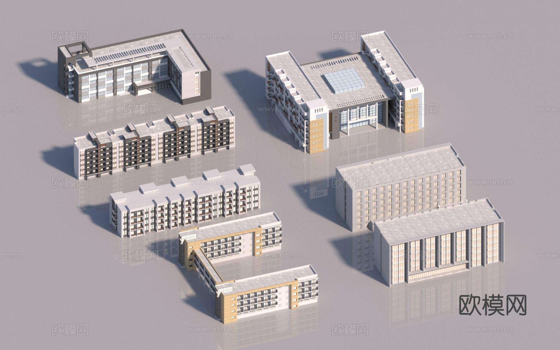 现代学生宿舍楼3d模型