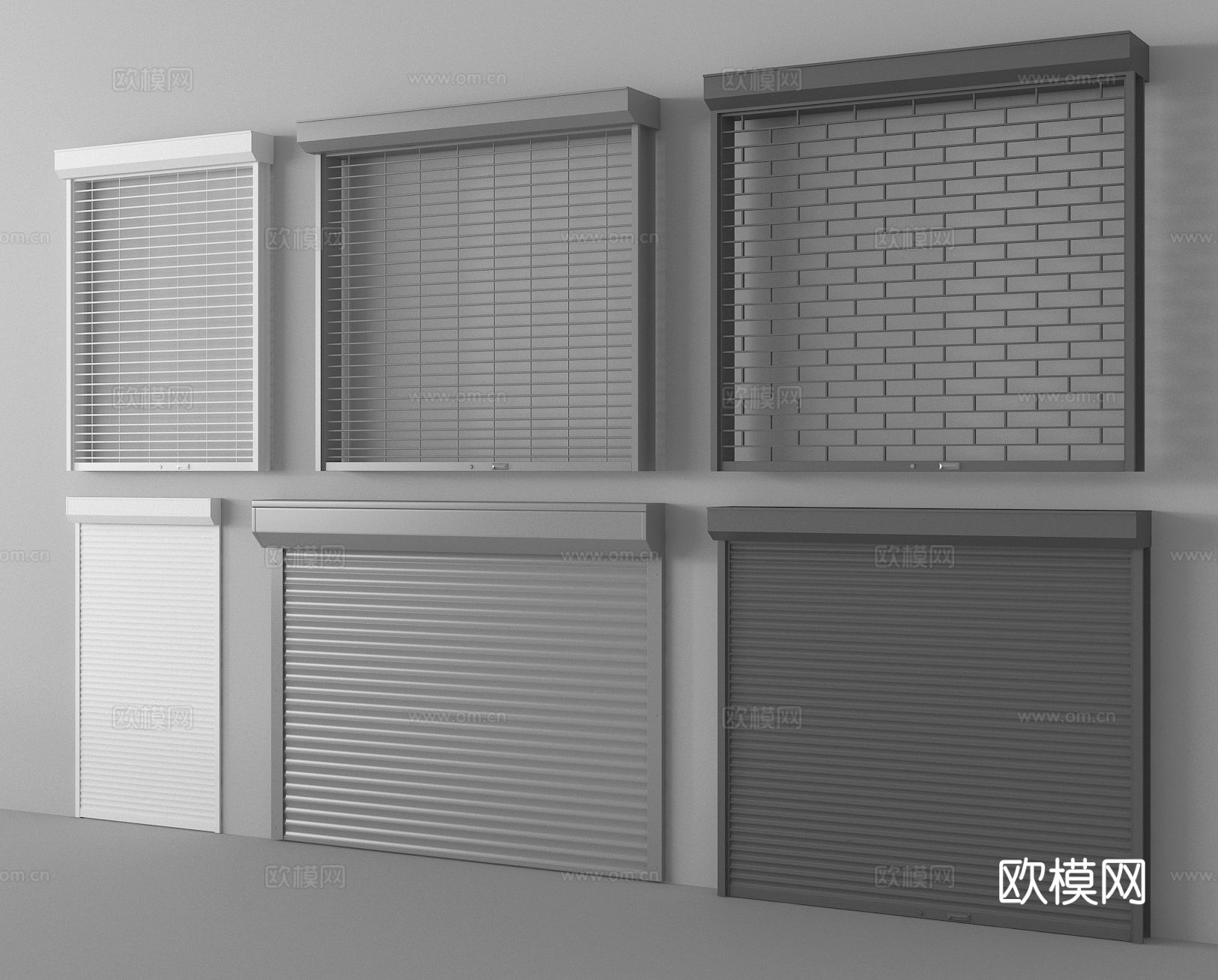 现代卷帘门 卷闸门 车库门 仓库门3d模型