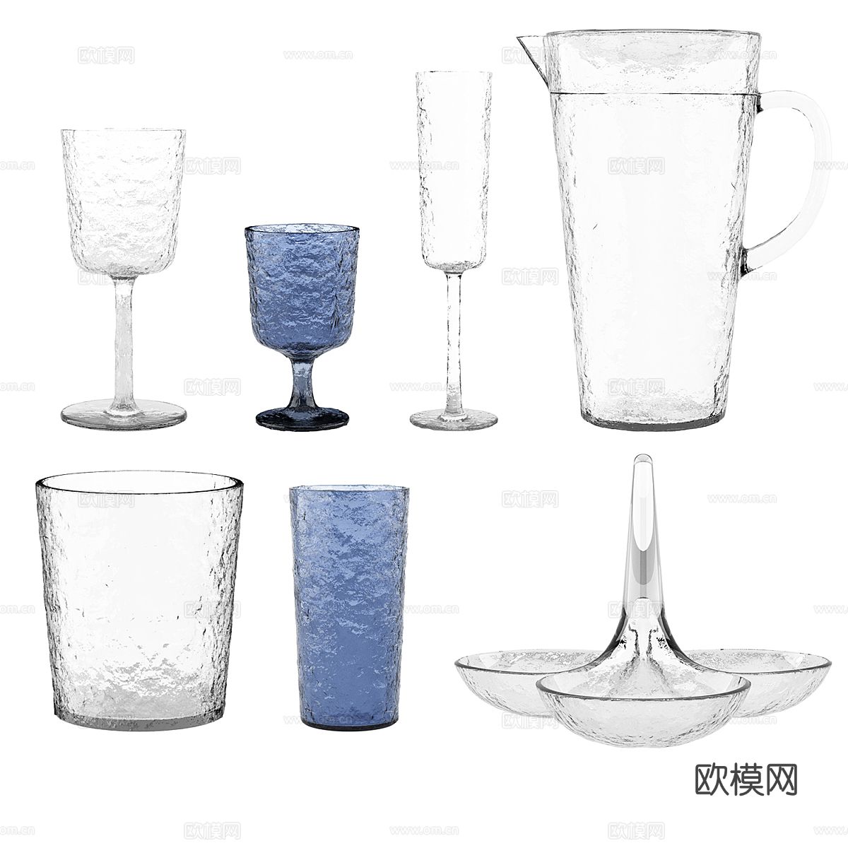 现代玻璃酒杯 高脚杯 餐厅酒杯3d模型下载