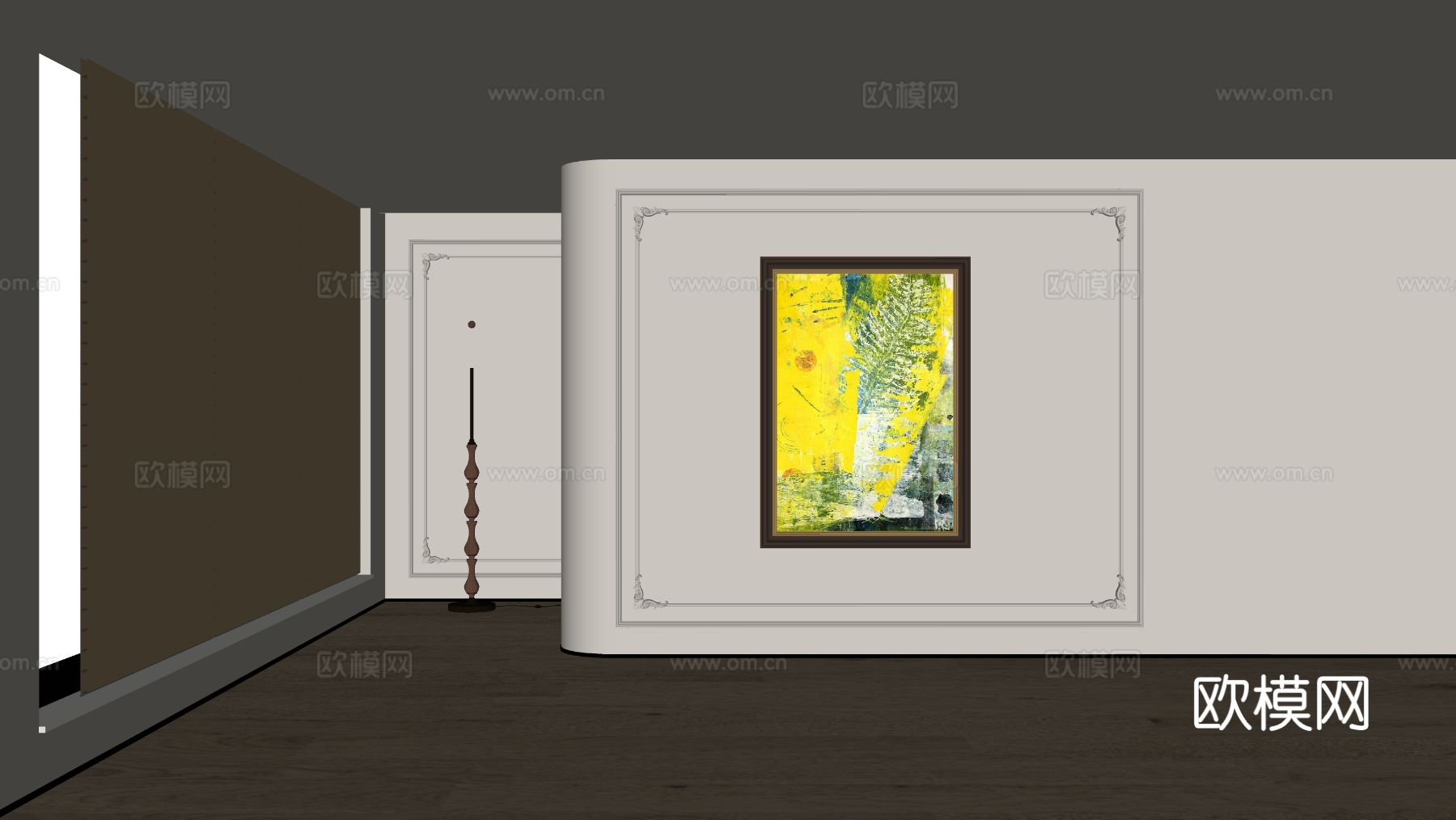 美式装饰画su模型下载（渲染图1）