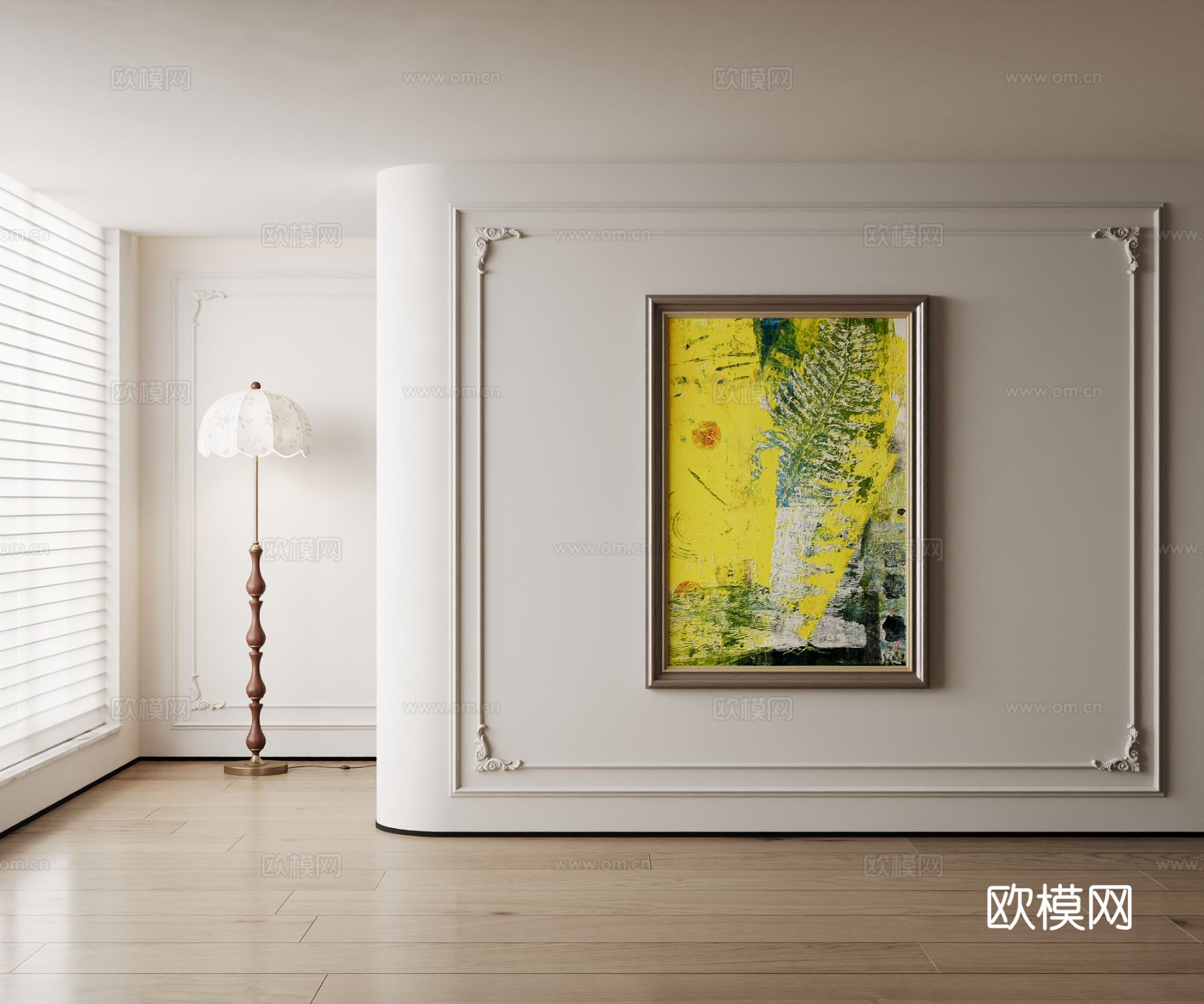 美式装饰画su模型下载（渲染图2）