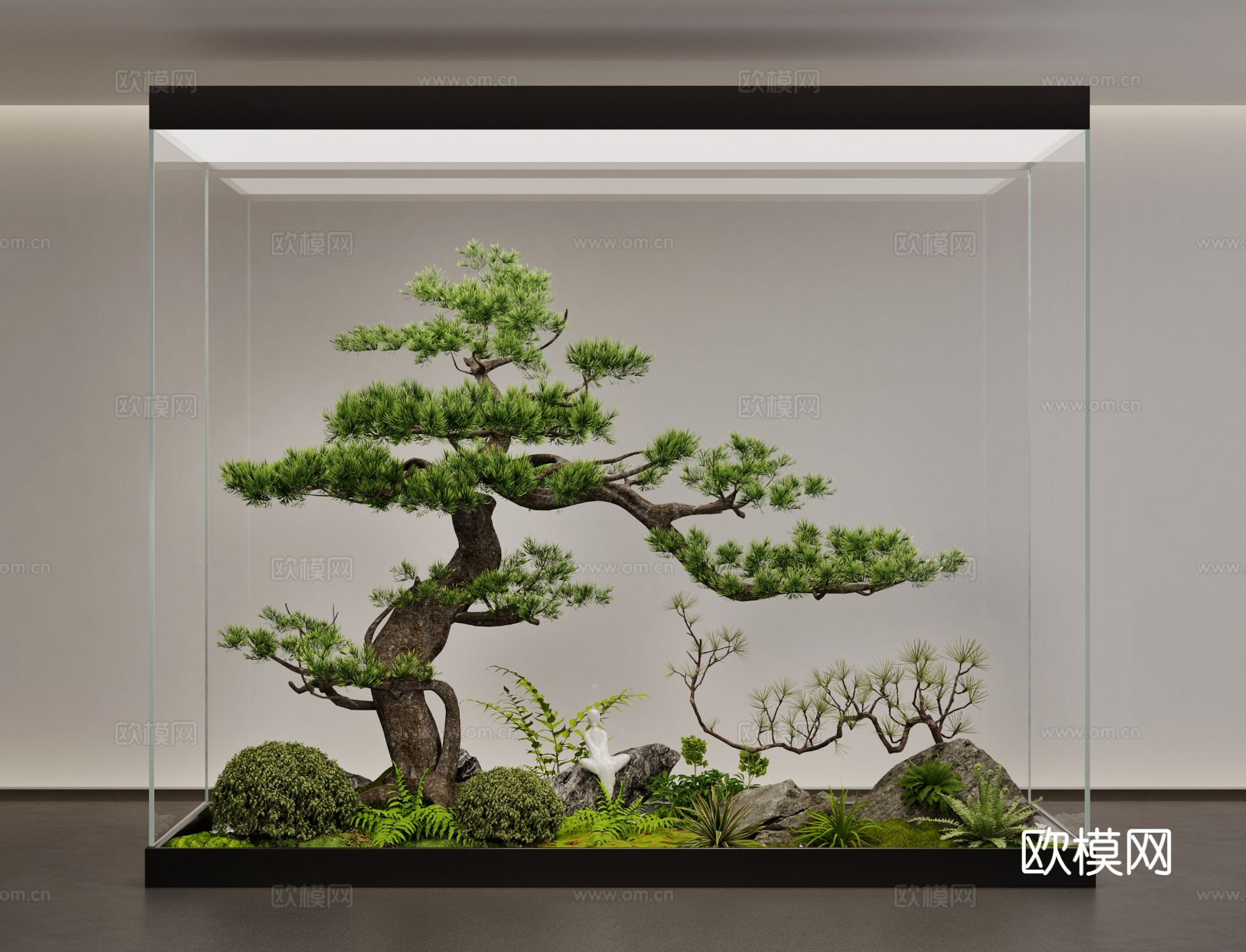 新中式 景观造景 松树小品3d模型