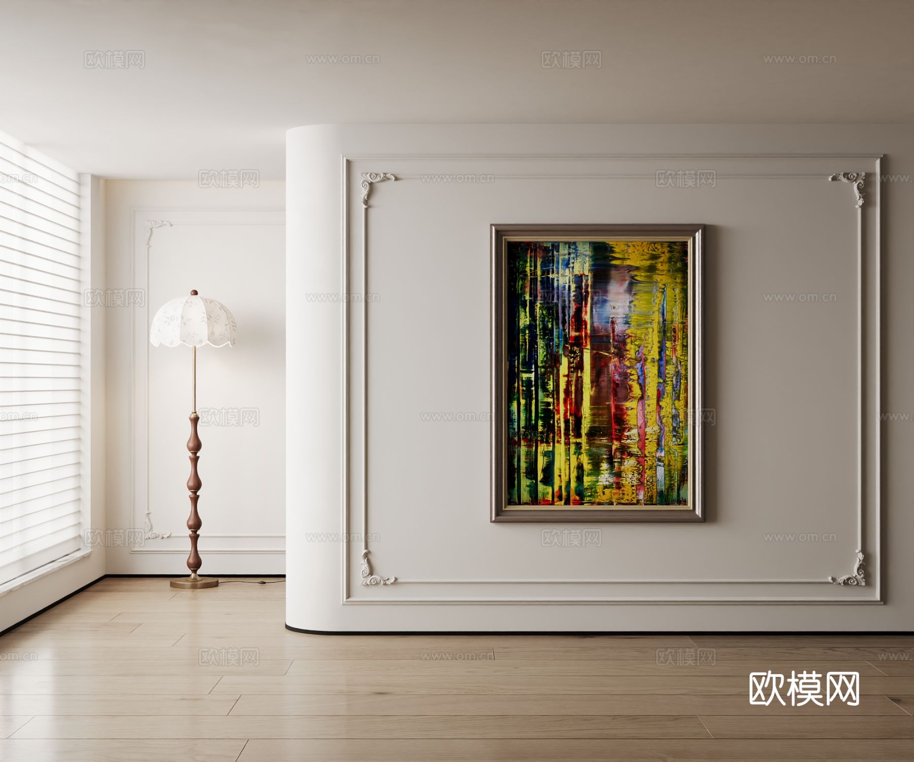 美式装饰画su模型下载（渲染图2）