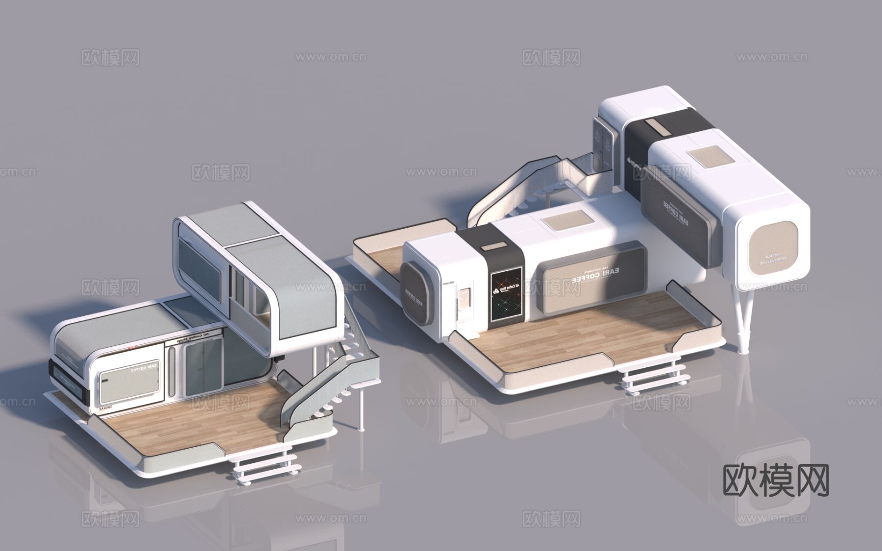 现代太空舱民宿建筑3d模型