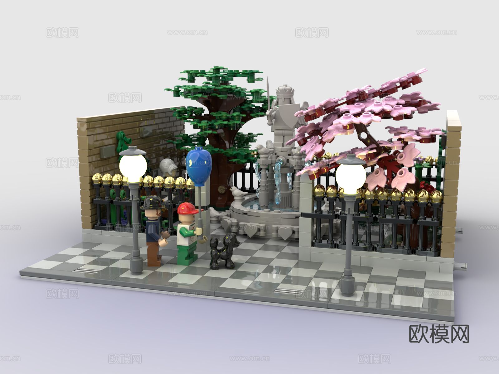 乐高 LEGO 玩具 积木花园 公园3d模型