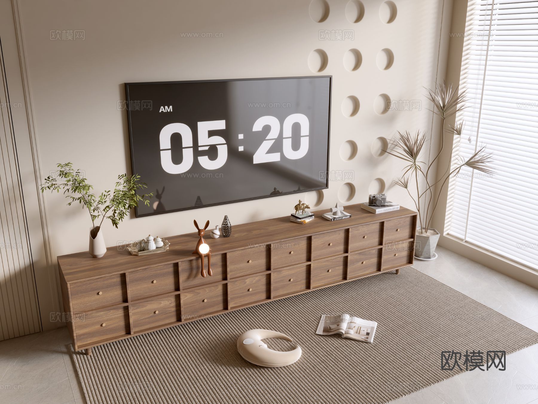 侘寂电视柜3d模型下载