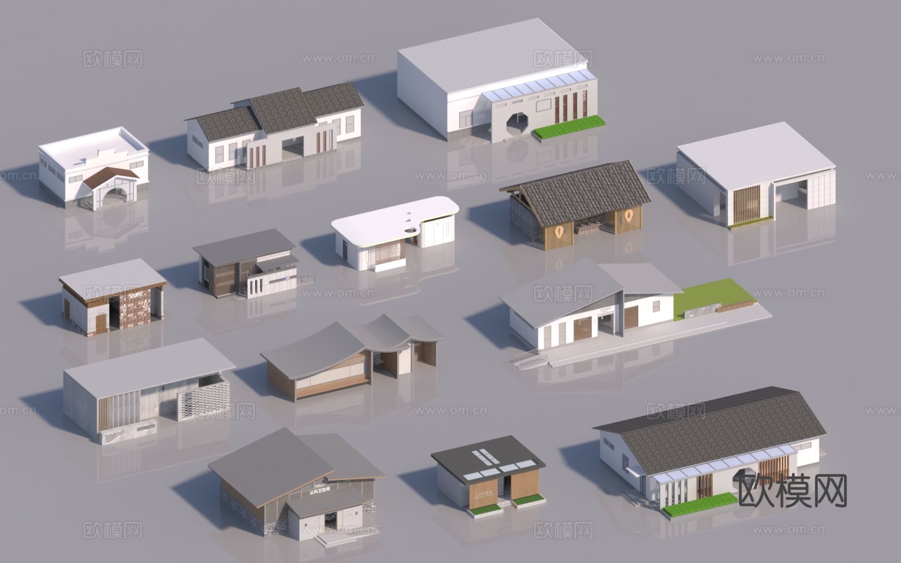 现代公厕 室外公共卫生间3d模型