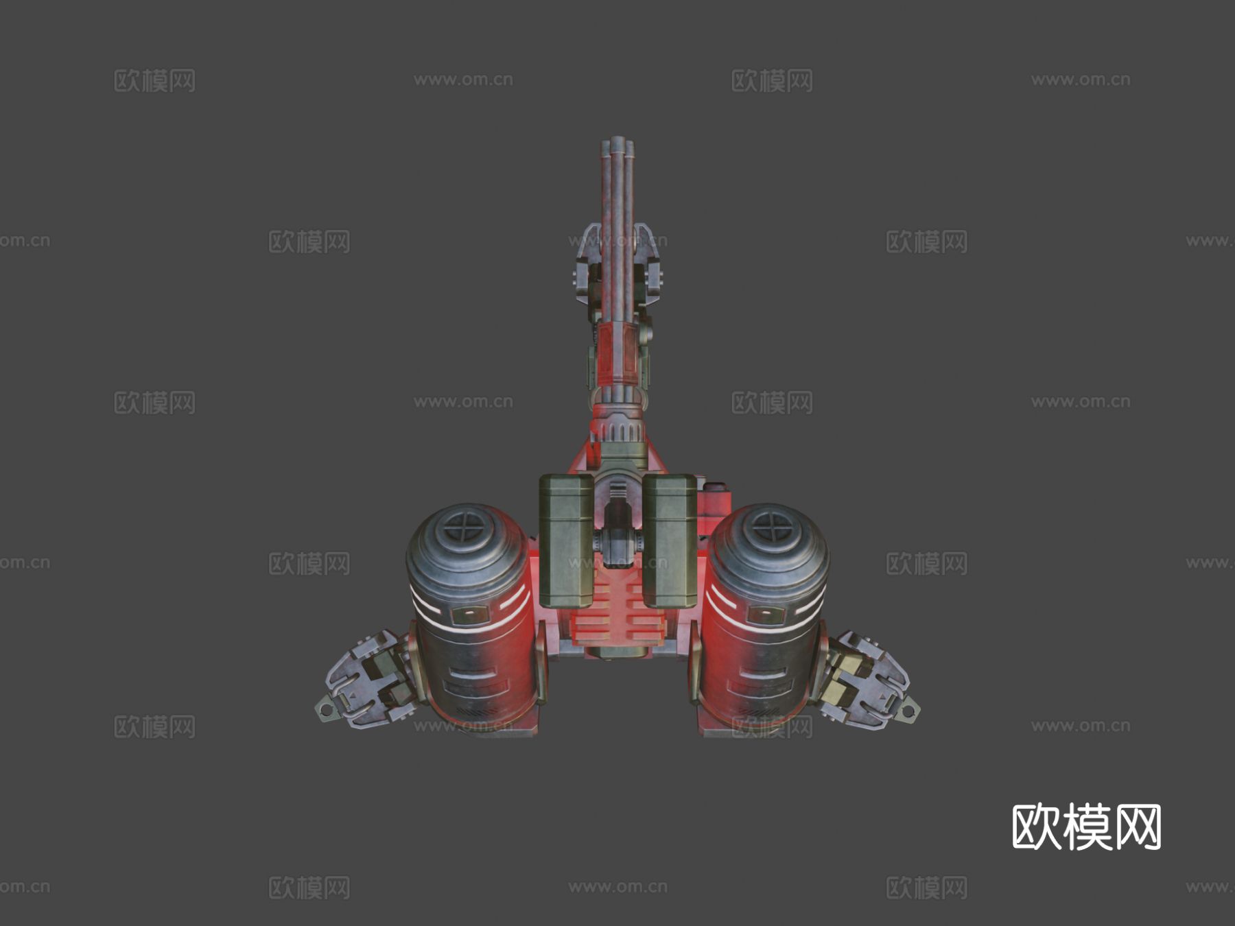 炮塔带火箭发射器3d模型