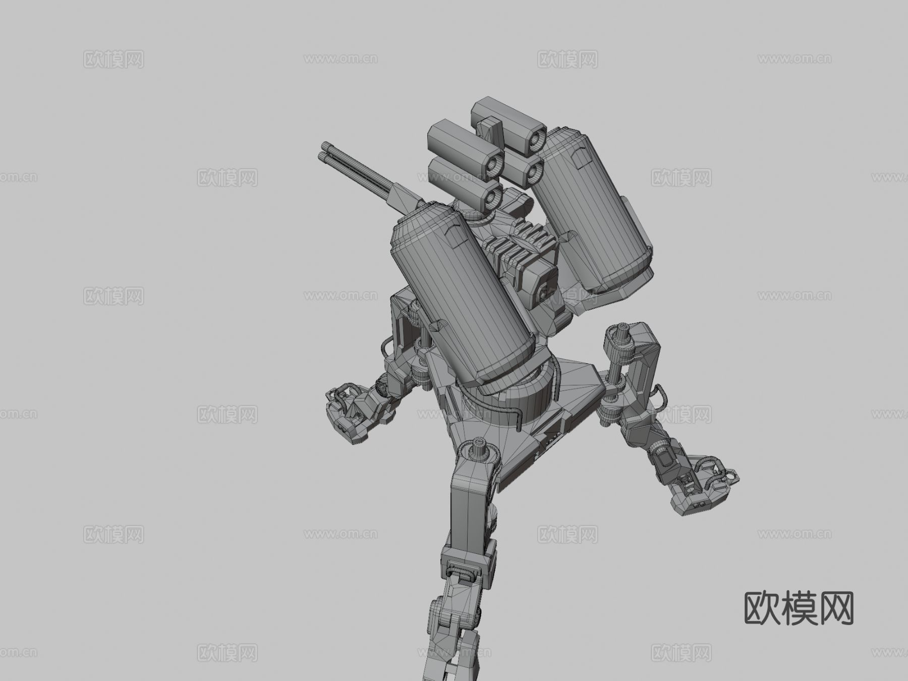 炮塔带火箭发射器3d模型