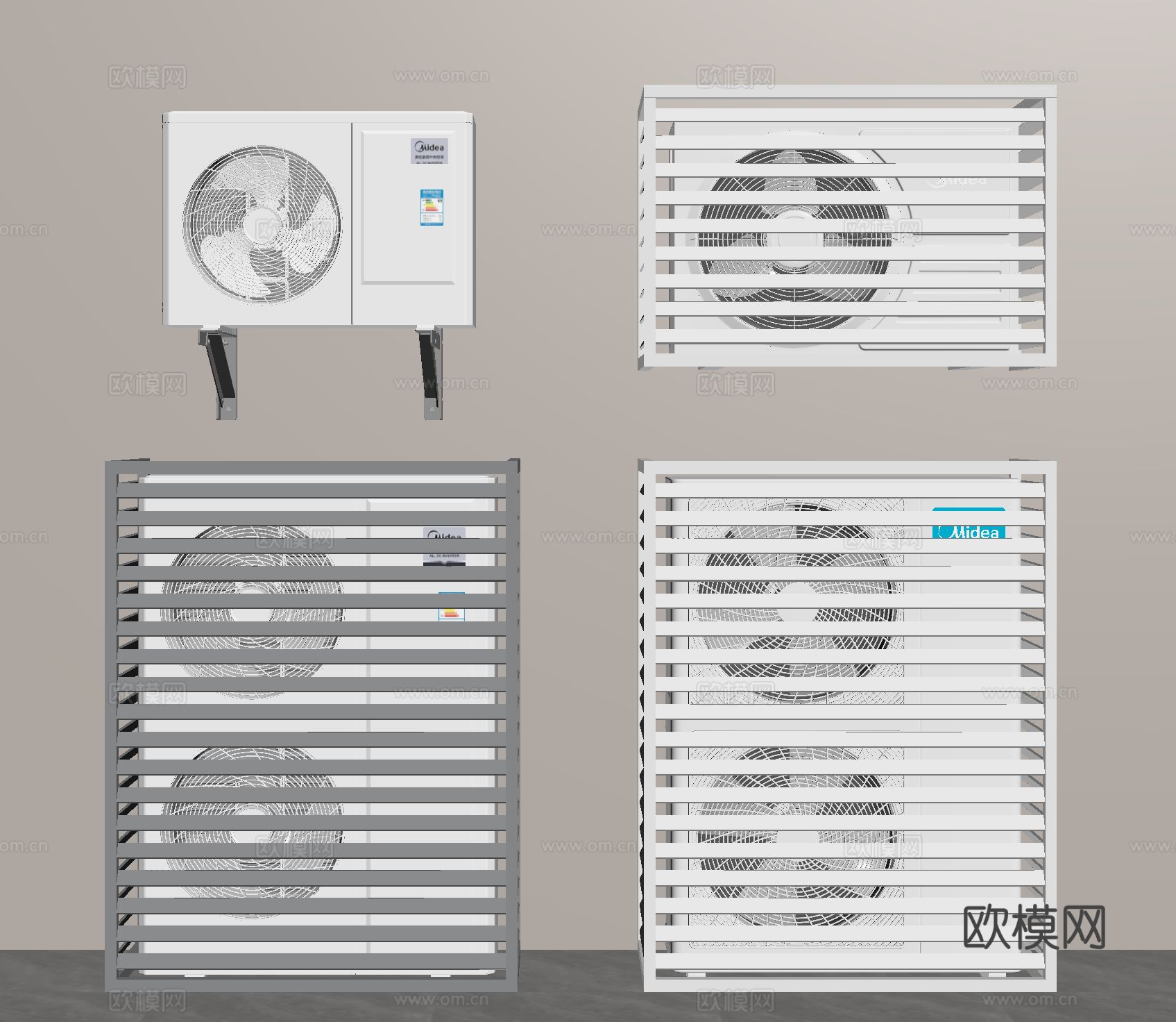 空调外机 空调外机罩 空调保护罩su模型