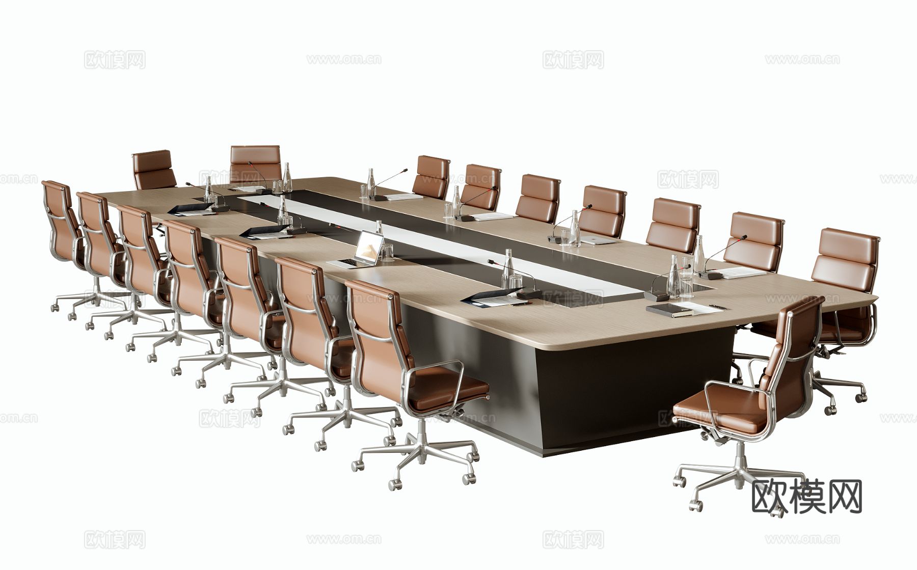 现代会议桌椅 办公椅 会议桌su模型下载（渲染图2）