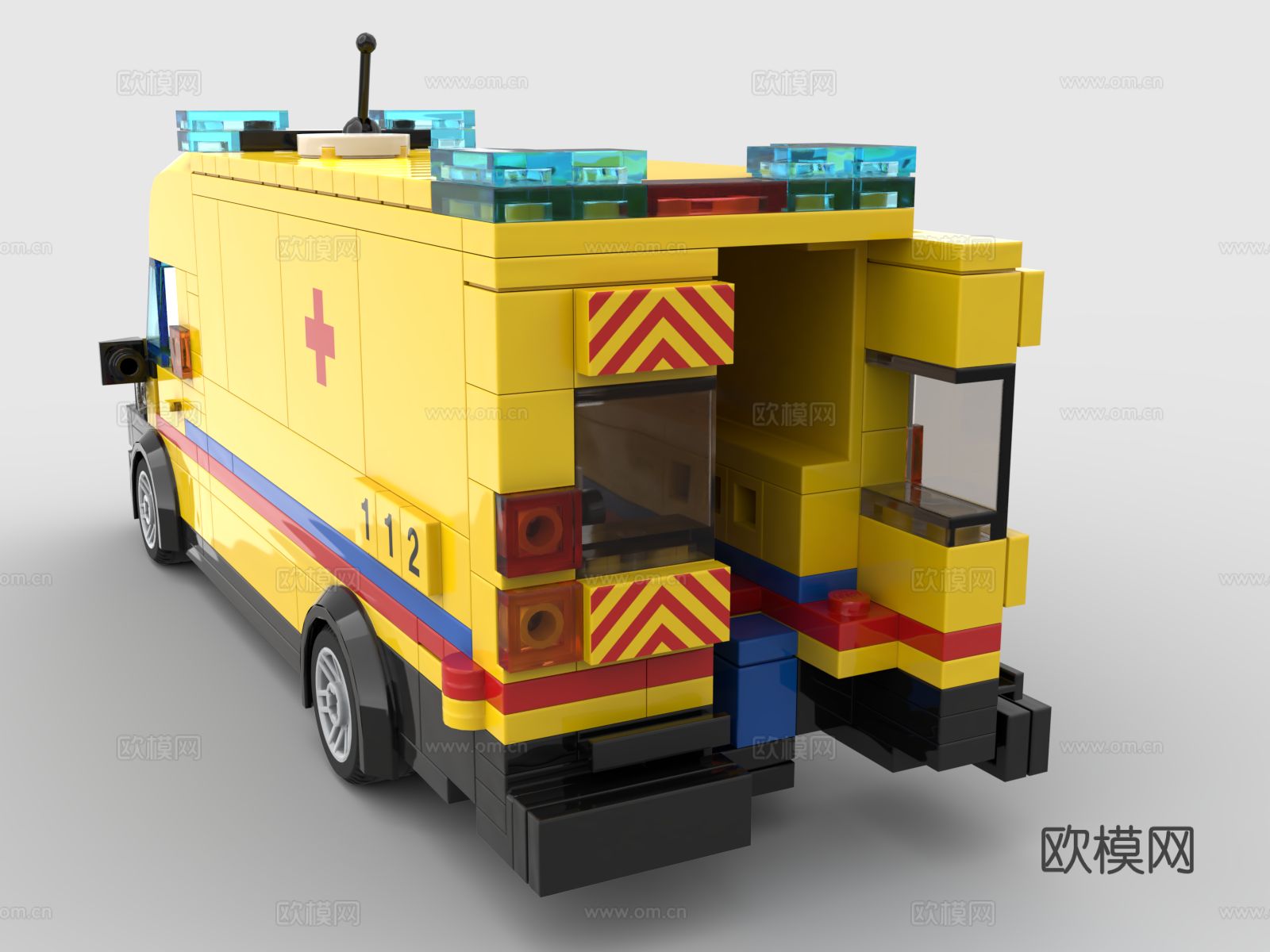 乐高 LEGO 玩具 积木 救护车 救命车3d模型