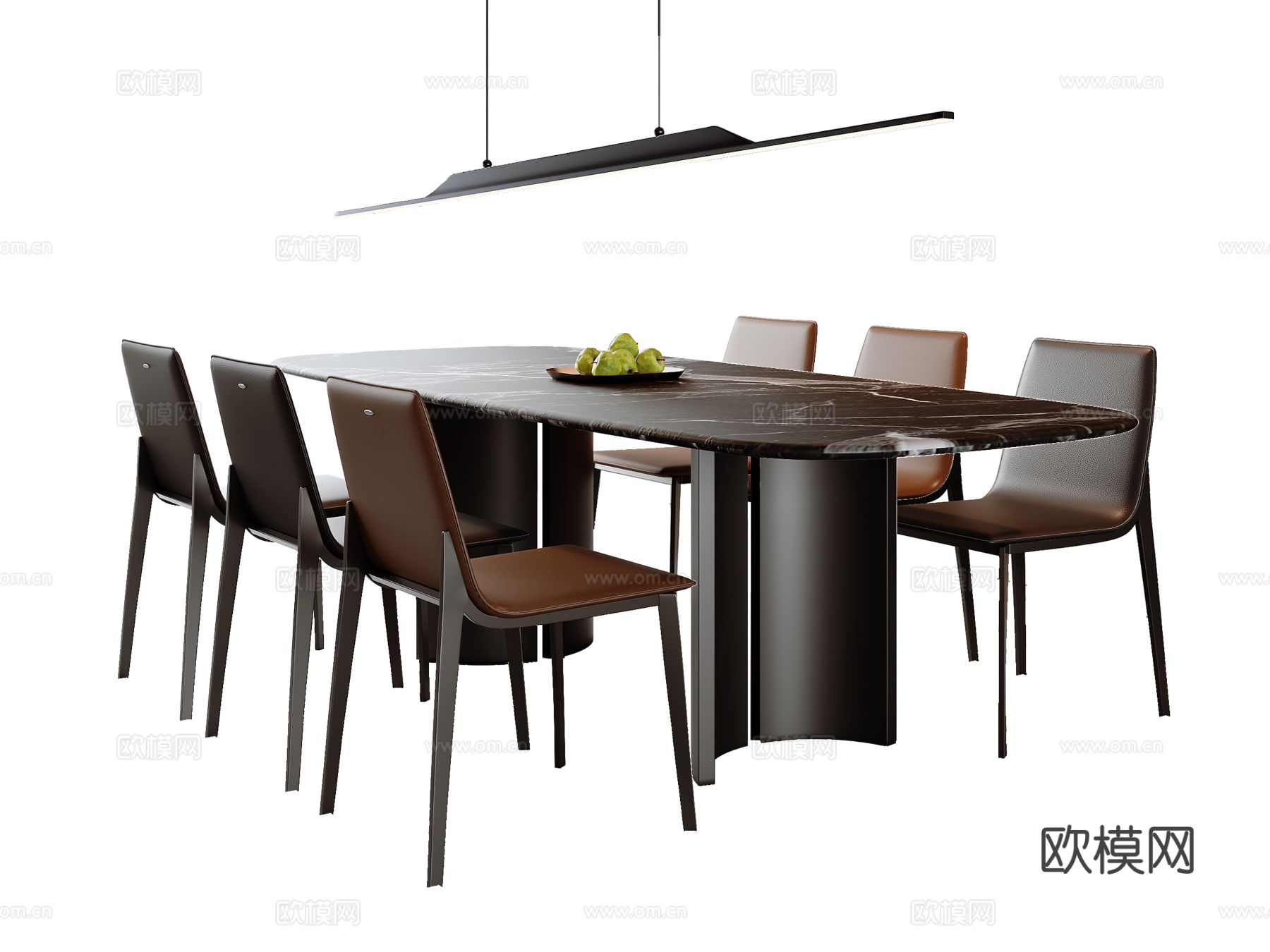 意式餐桌椅su模型下载（渲染图2）