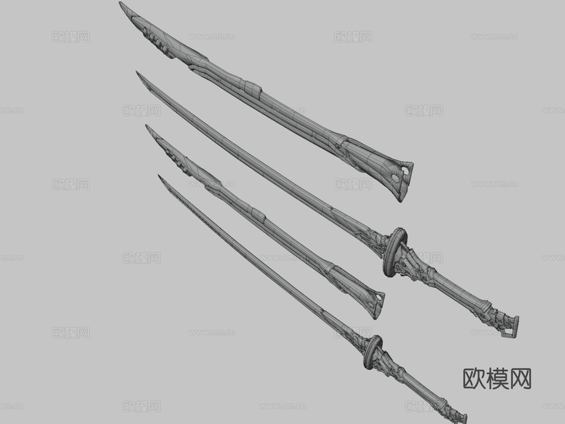 两色重剑su模型下载（渲染图3）