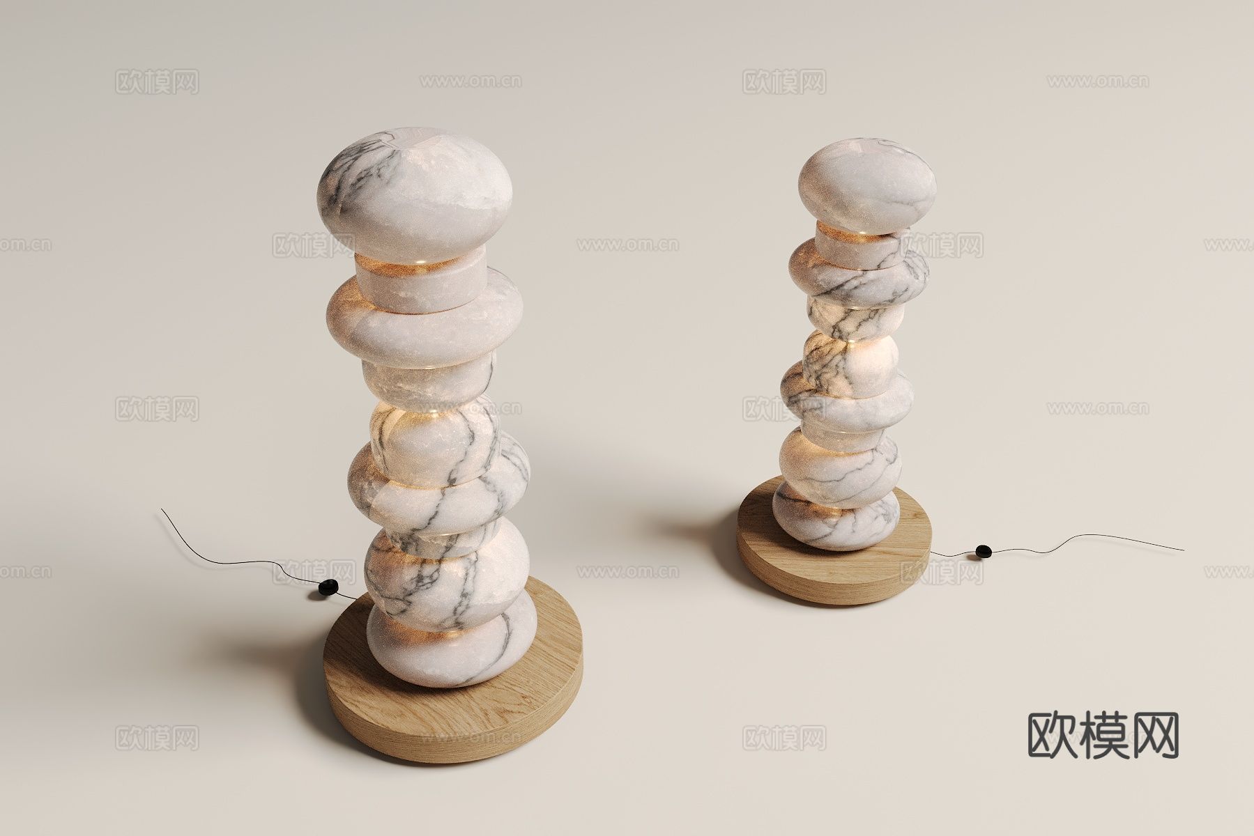 侘寂落地灯3d模型下载