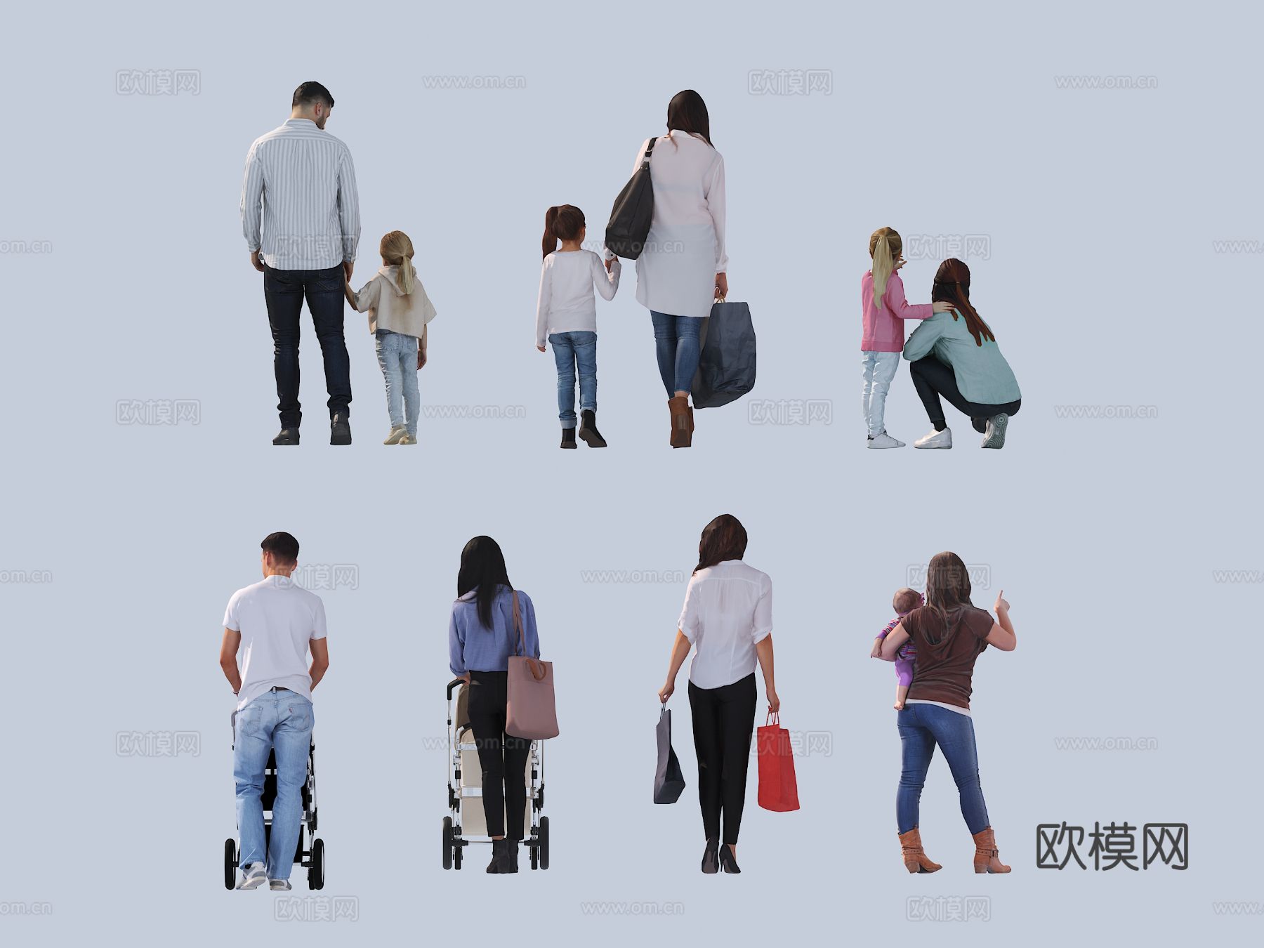 2D人 小孩 多人 片面人3d模型下载（渲染图2）